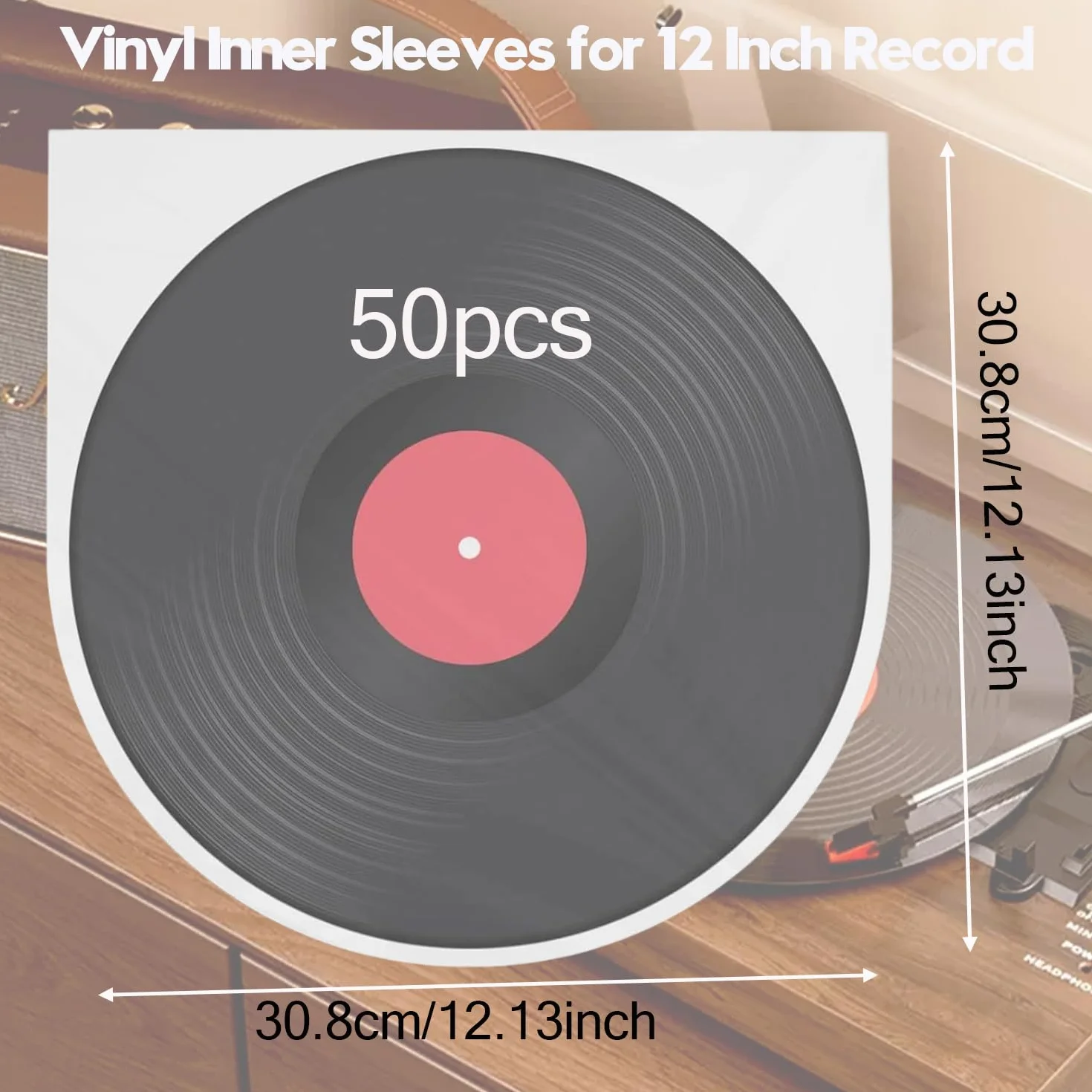 50 pezzi di maniche interne per dischi in vinile da 12 pollici, maniche protettive in plastica per LP, maniche protettive in vinile trasparente senza acidi per album, maniche di stoccaggio