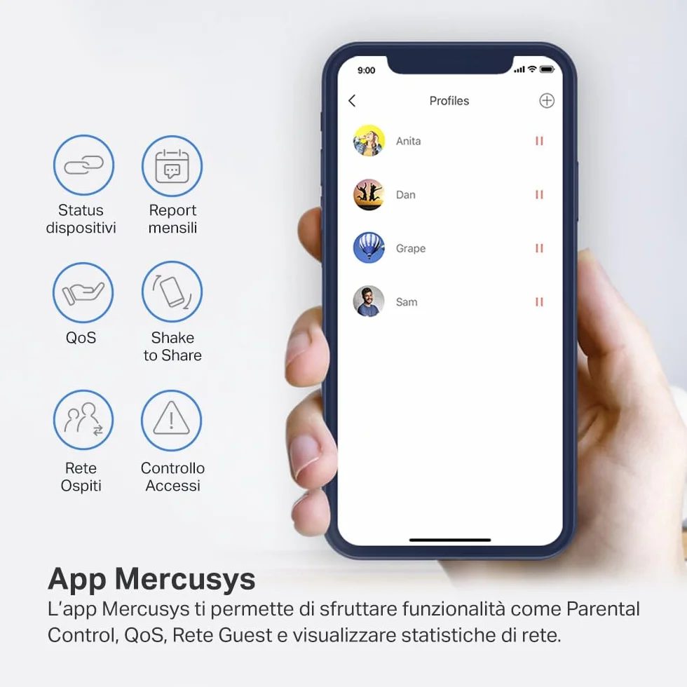 MERCUSYS TP-Link Halo H1200G(3-pack) WiFi Mesh Dual Band AC1200Mbps, Porte Ethernet Gigabit, 3 Pezzi con Copertura Fino a 320㎡, Beamforming, MU-MIMO, Modalità Router e Access Point
