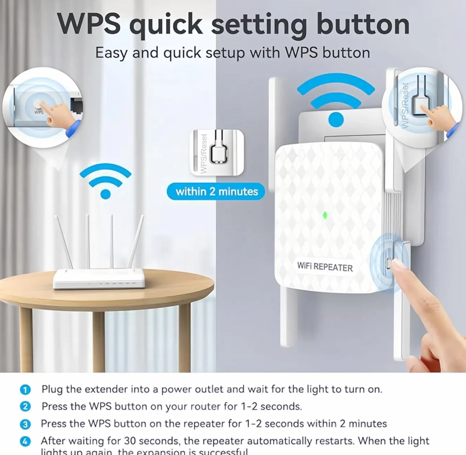 COOYA Extender WiFi Più Veloce nel 2026, Ripetitore Wireless Internet, Casa copre fino a 10.000 metri quadrati, 35 Dispositivi, Booster WiFi 1200Mbps Con Porte RJ45, Dual Band 2.4G/5G, 4 Antenne