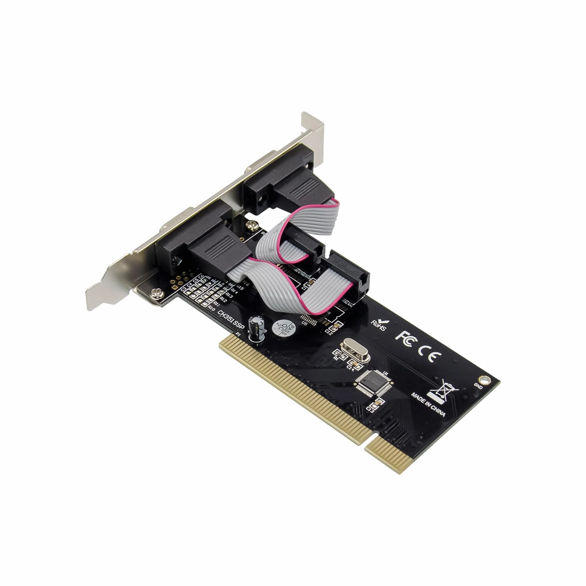 InLine® Scheda di interfaccia PCI seriale 2 X 9 poli, RS232, CH351Q, alta velocità di trasmissione, compatibile con Windows e Linux, facile installazione 6636A