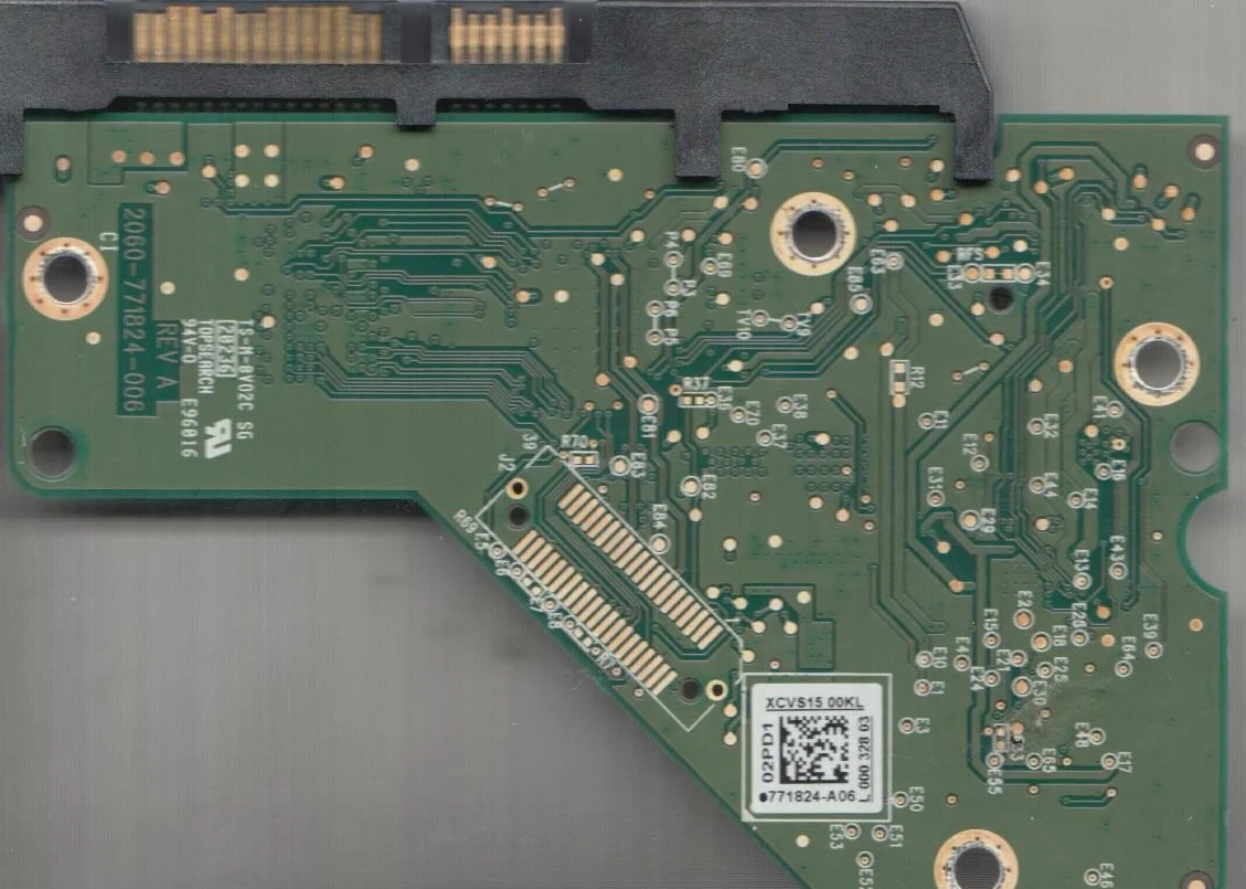 WD10EZEX-40ER1A0, 771824-A06 02PD1, WD SATA 3.5 PCB Circuito