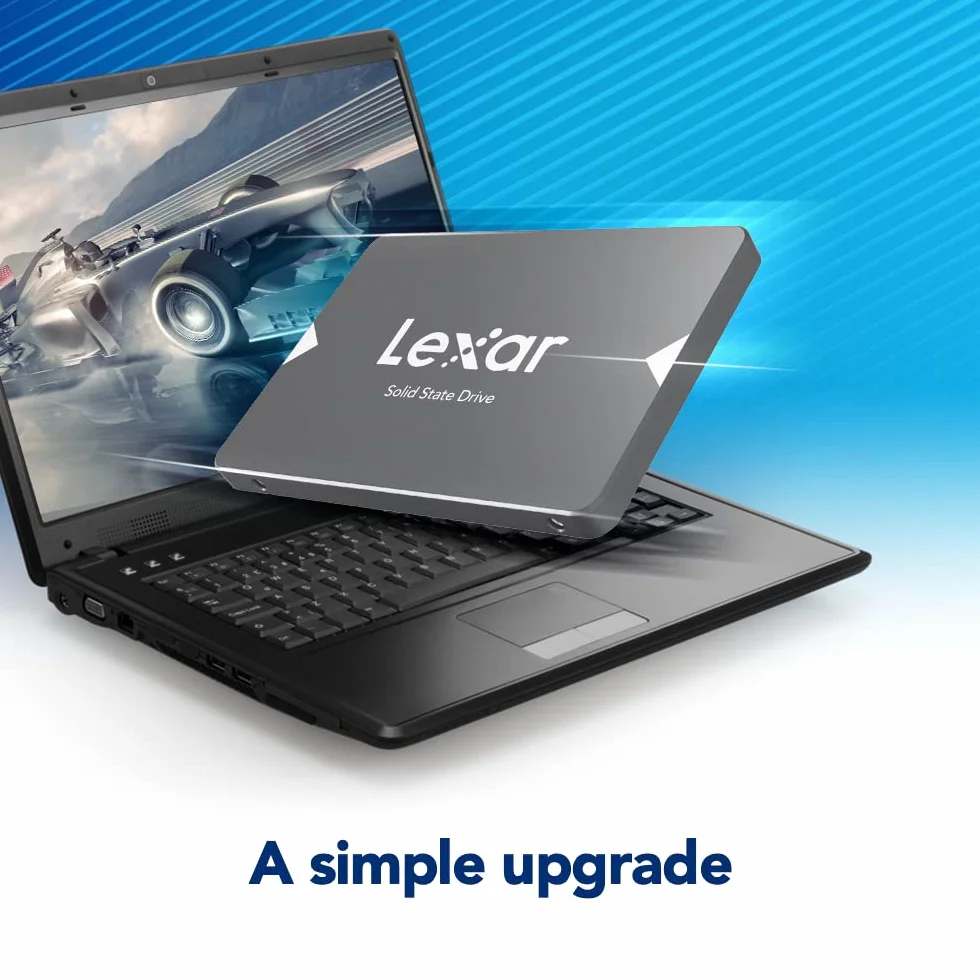 Lexar NS100 2,5" SATA III 6Gb/s SSD 256GB, SSD 2,5 Interno, Disco a Stato Solido, Unità a Stato Solido Interna Fino a 520 MB/s di Lettura, SSD SATA per Laptop, Computer Desktop, PC