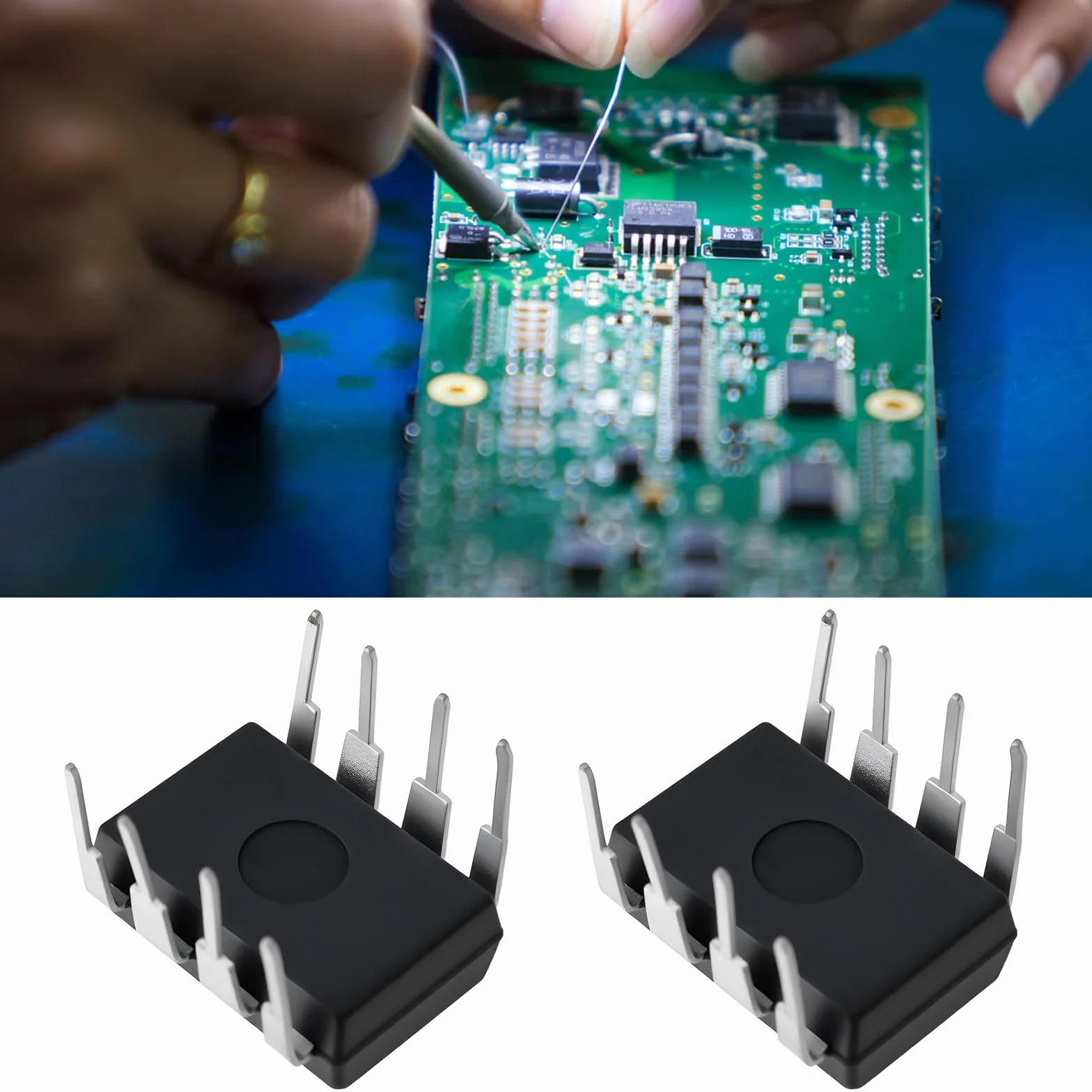 EMSea 5 Pezzi Modulo di Chip di Memoria 24LC256-I/P Adatto per Circuiti Stampati Fai da Te Dip-8
