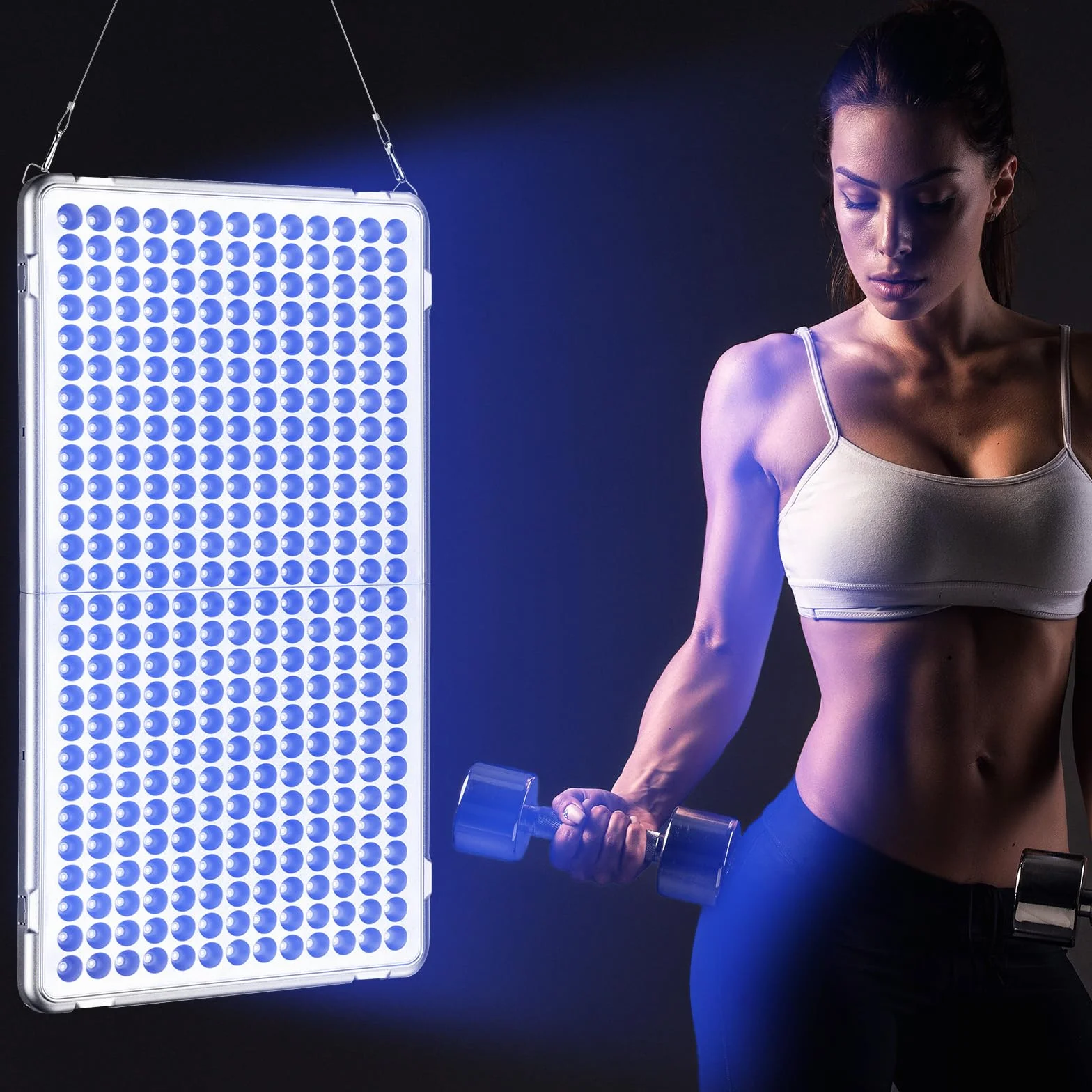 Lampada Abbronzante Viso 48W 338 LED Pieghevole con Occhiali Protettivi