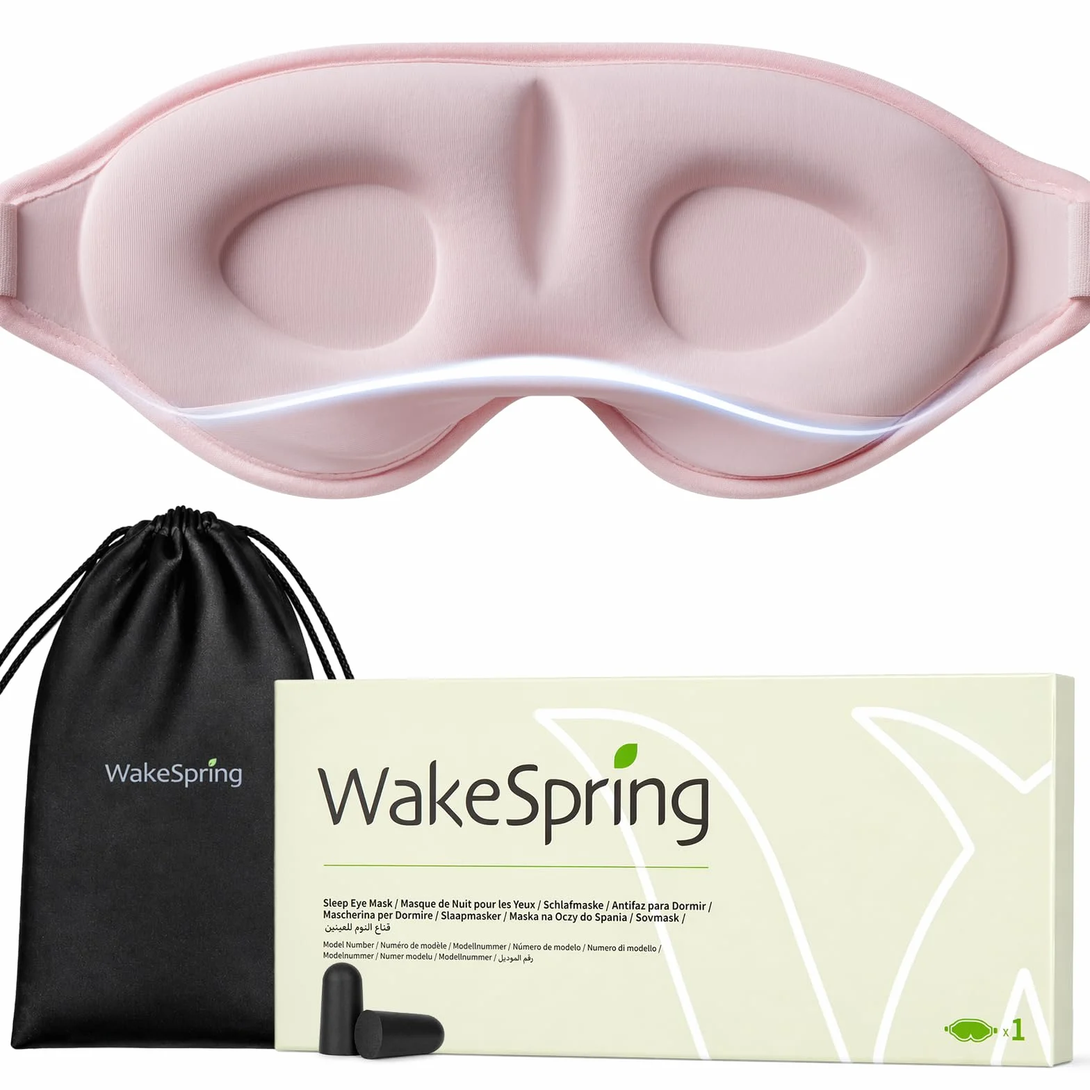 Maschera Sonno 3D Oscurante Coppe Oculari Profonde Senza Pressione Set da Viaggio