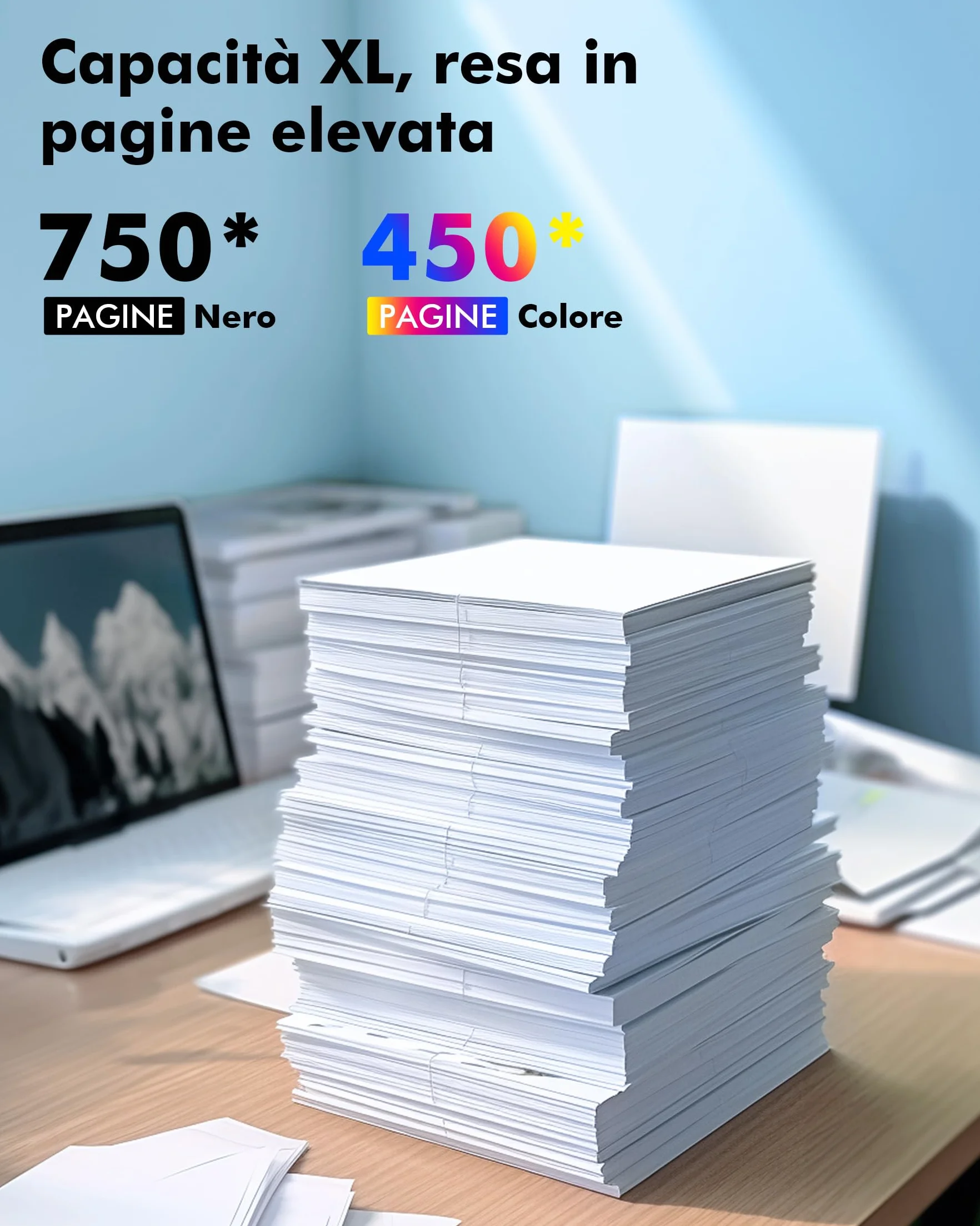 Cartucce d'inchiostro HP 302 XL 302XL Nero e Colore per HP Envy 4520, Officejet 3830, DeskJet 3630 (2-Pack)