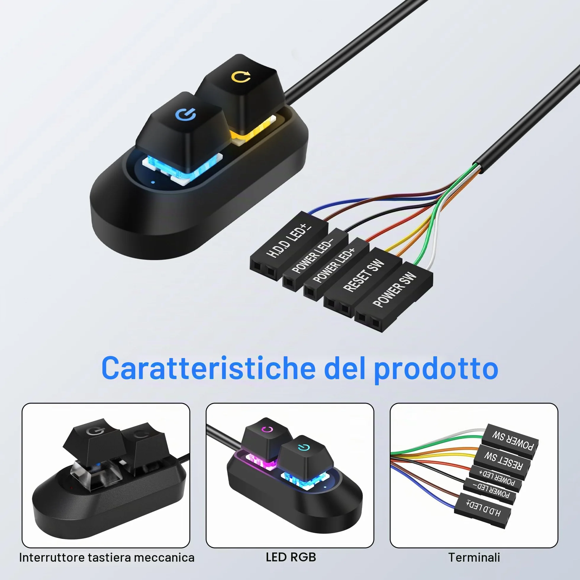 SinLoon Pulsante di alimentazione esterno per computer desktop interruttore PC 2M