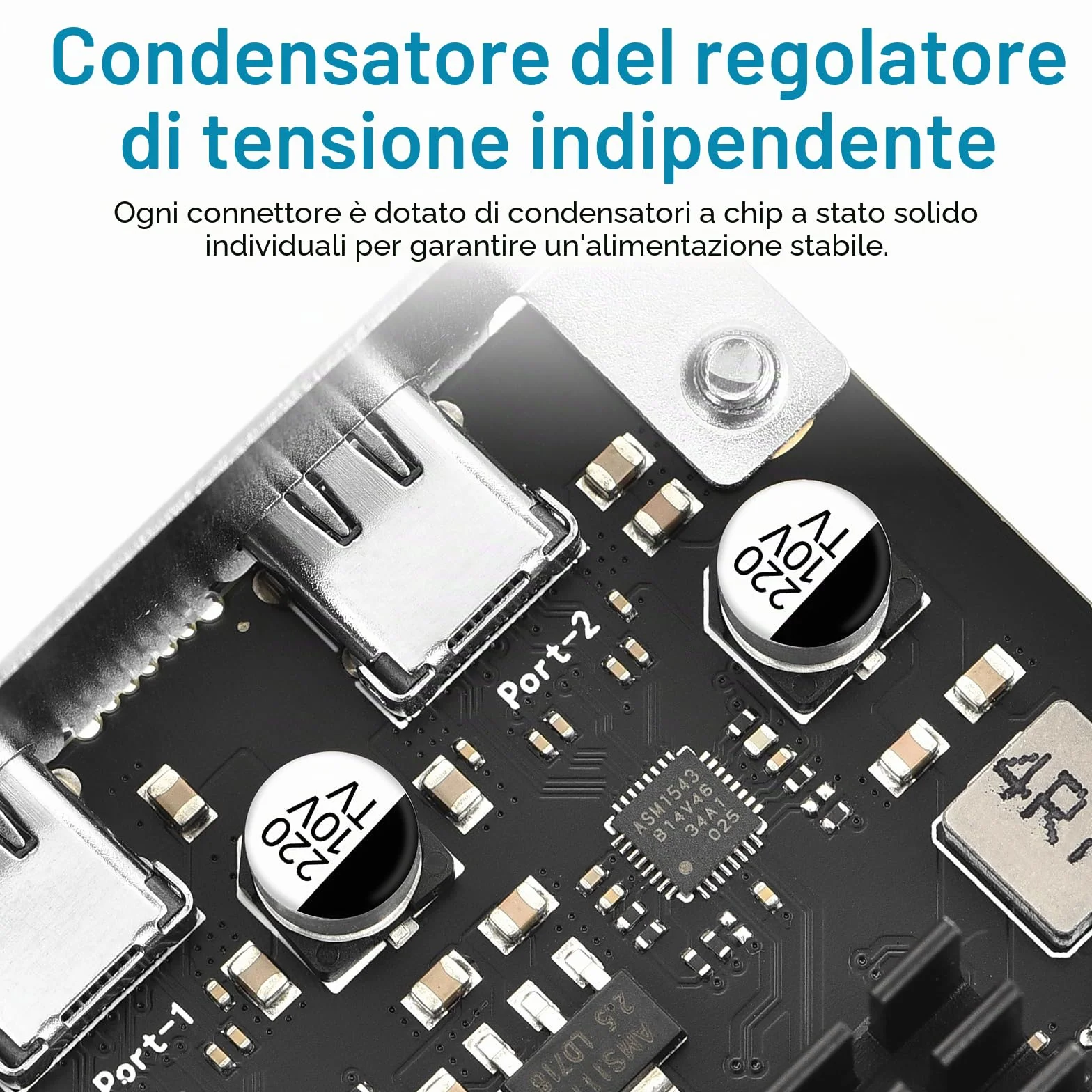 ELUTENG USB C PCIe Card 2 port 2 x 10Gpbs, PCI Express PCIe X4 USB C 3.2 Gen2 scheda di espansione 20Gbps con dissipatore di calore di grande area per PC desktop Windows 11/10/8/7/XP