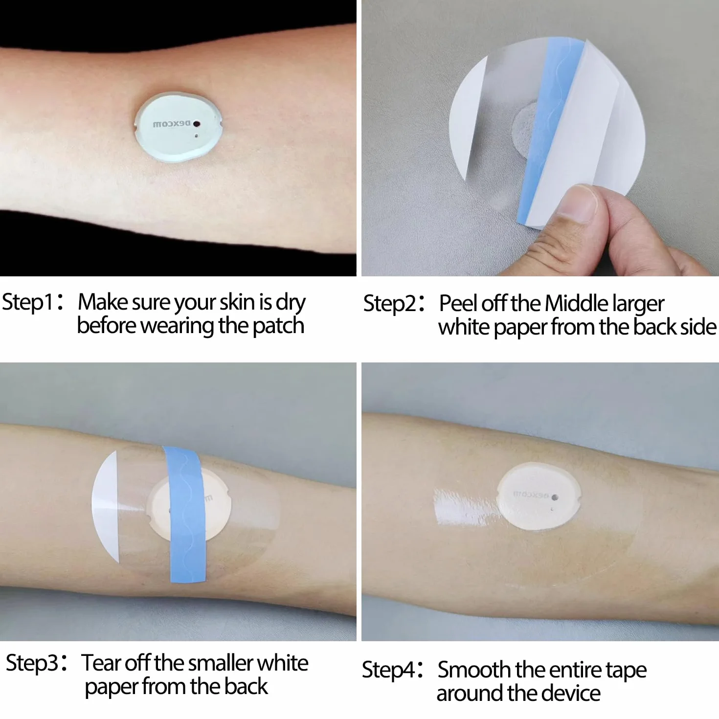 Cerotti Dexcom G7 Patch per Sensore Trasparenti Impermeabili Autoadesivi 10 Giorni