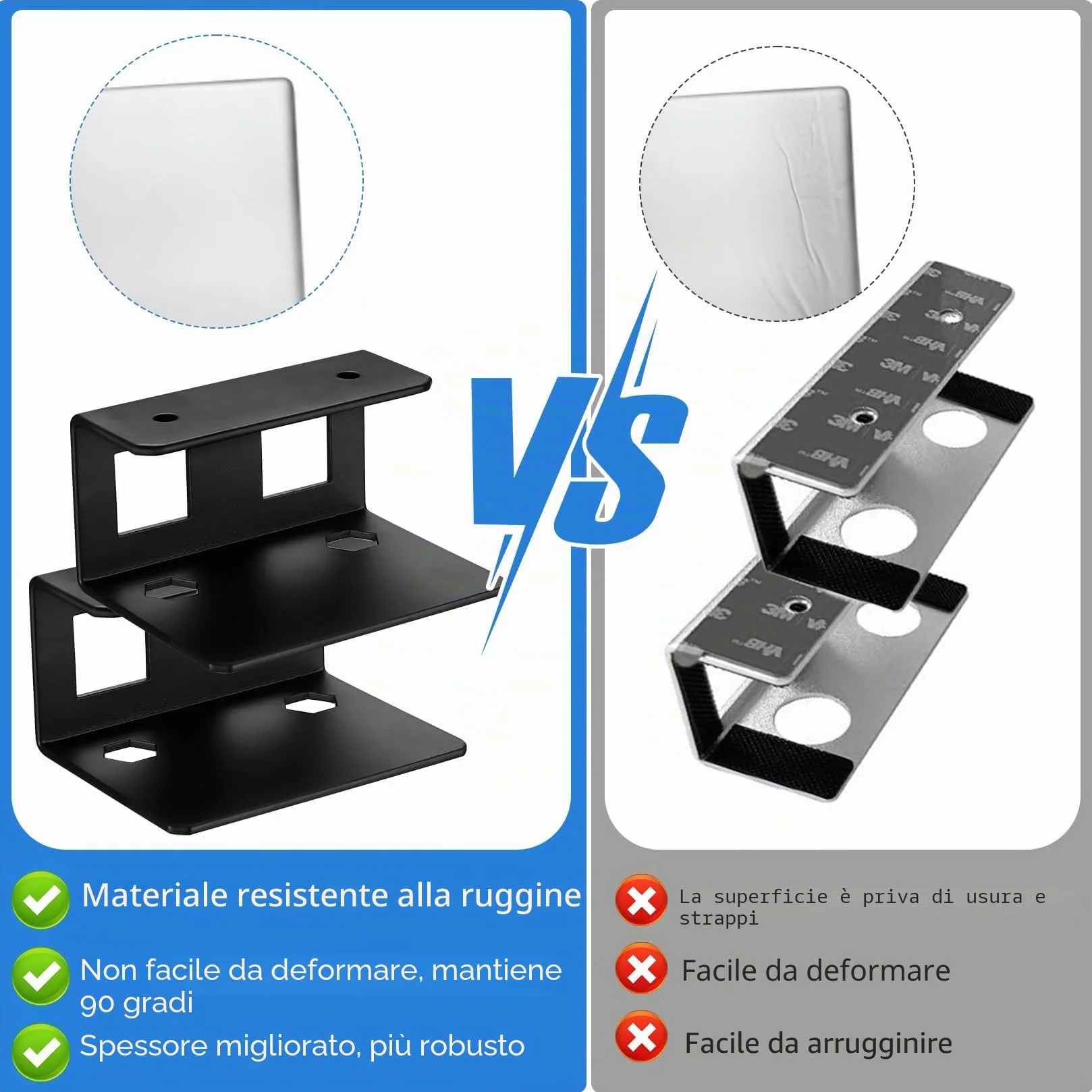 3 Pz Supporto per Laptop Sotto la Scrivania, Supporto sotto Scrivania/da Parete per Computer Portatile, Supporti Sotto la Scrivania per Tablet Tastiera Dispositivi con Spessore < 3,5 cm (Nero)