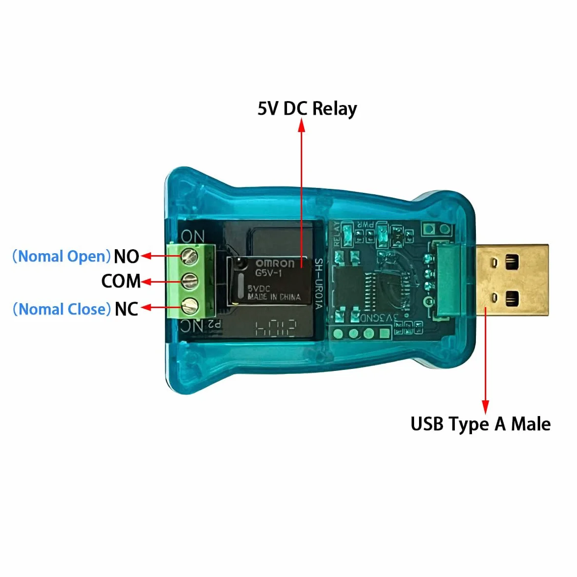 DSD TECH SH-UR01A Controller relè USB per Computer e Laptop(1CH)