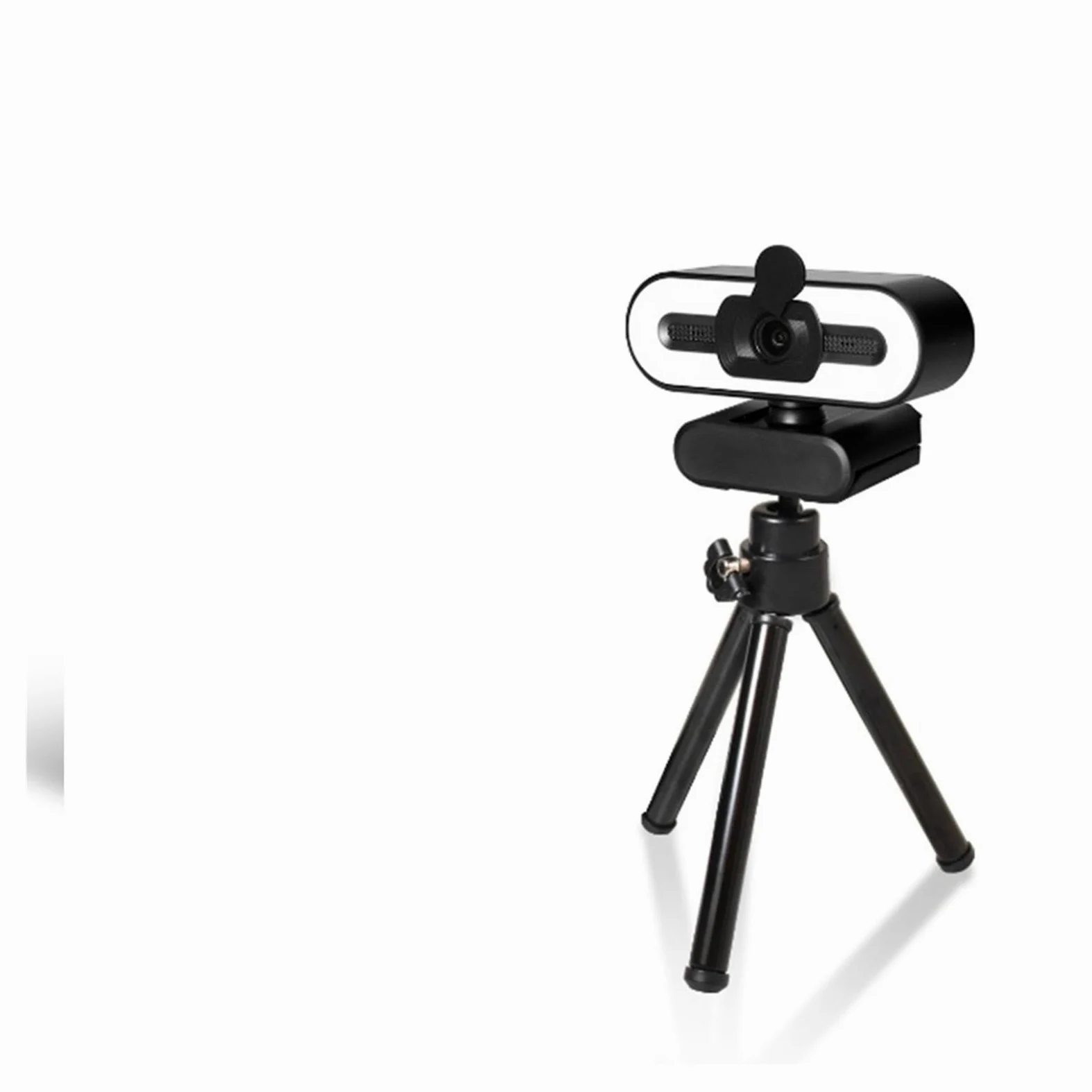 Webcam 1080P 4K Full HD con Luce di riempimento ad Anello Laptop PC Computer Trasmissione in Diretta Video Web Cam con Microfono Telecamere rotanti(4K with Holder)