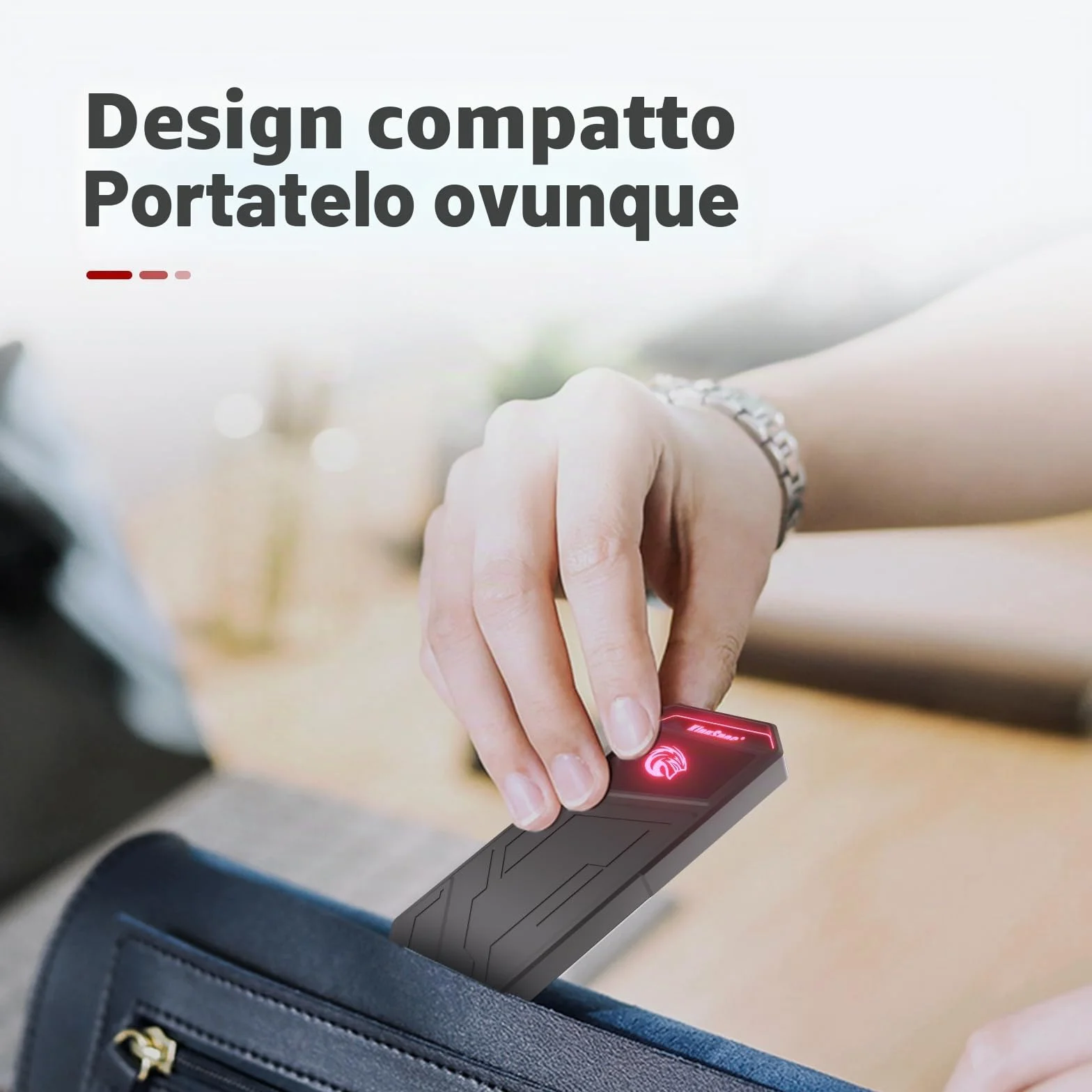 KingSpec Z5 512GB Portable SSD esterno con luce RGB - fino a 2100MB/s, alloggiamento in lega di zinco, interfaccia USB 3.2 Gen2x2, hard disk a stato solido estremo, compatibile con