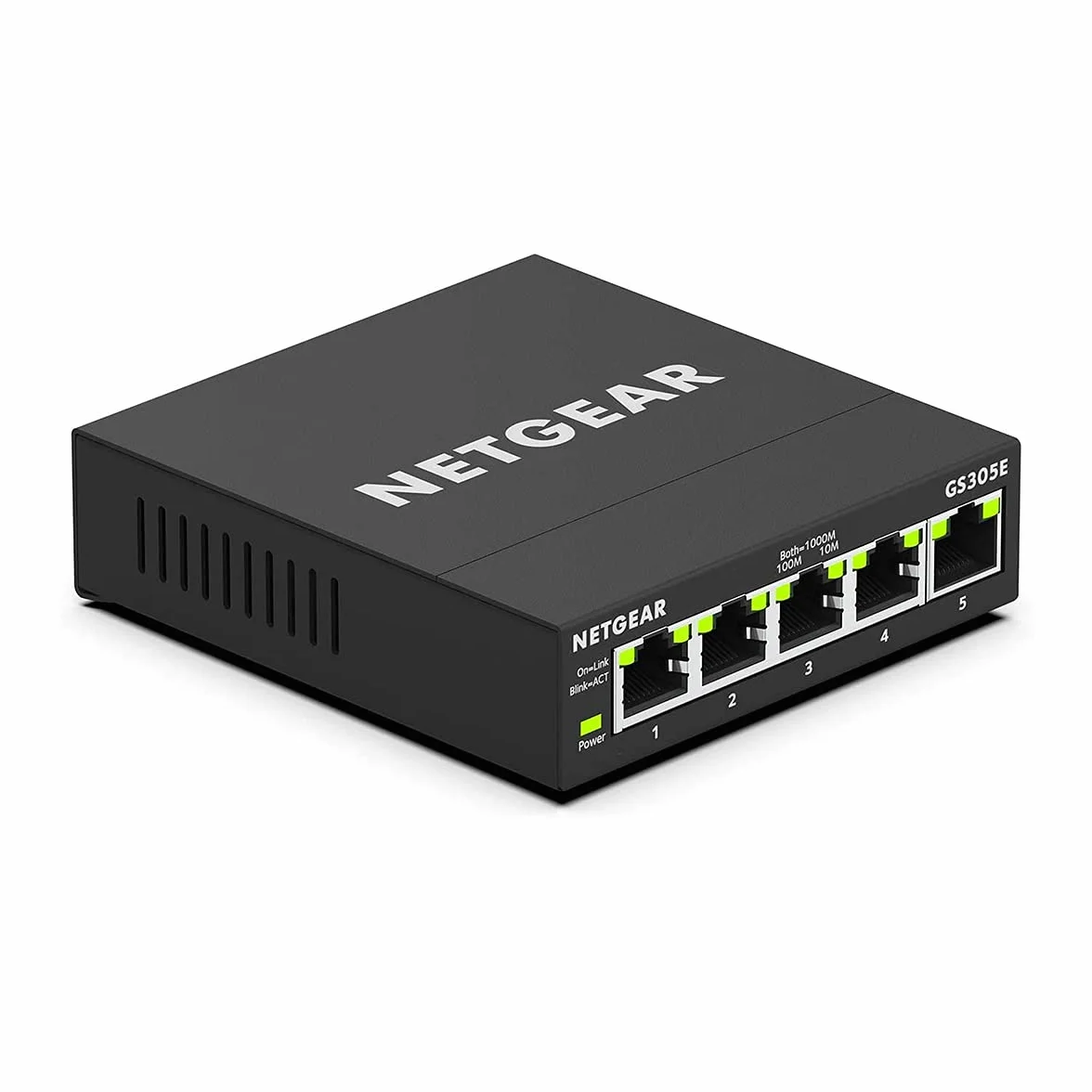 NETGEAR Switch Ethernet Plus 5 Porte GS305E – Supporto VLAN, QoS, Switch Gigabit per Ufficio, Funzionamento Silenzioso, Montaggio Desktop o a Parete