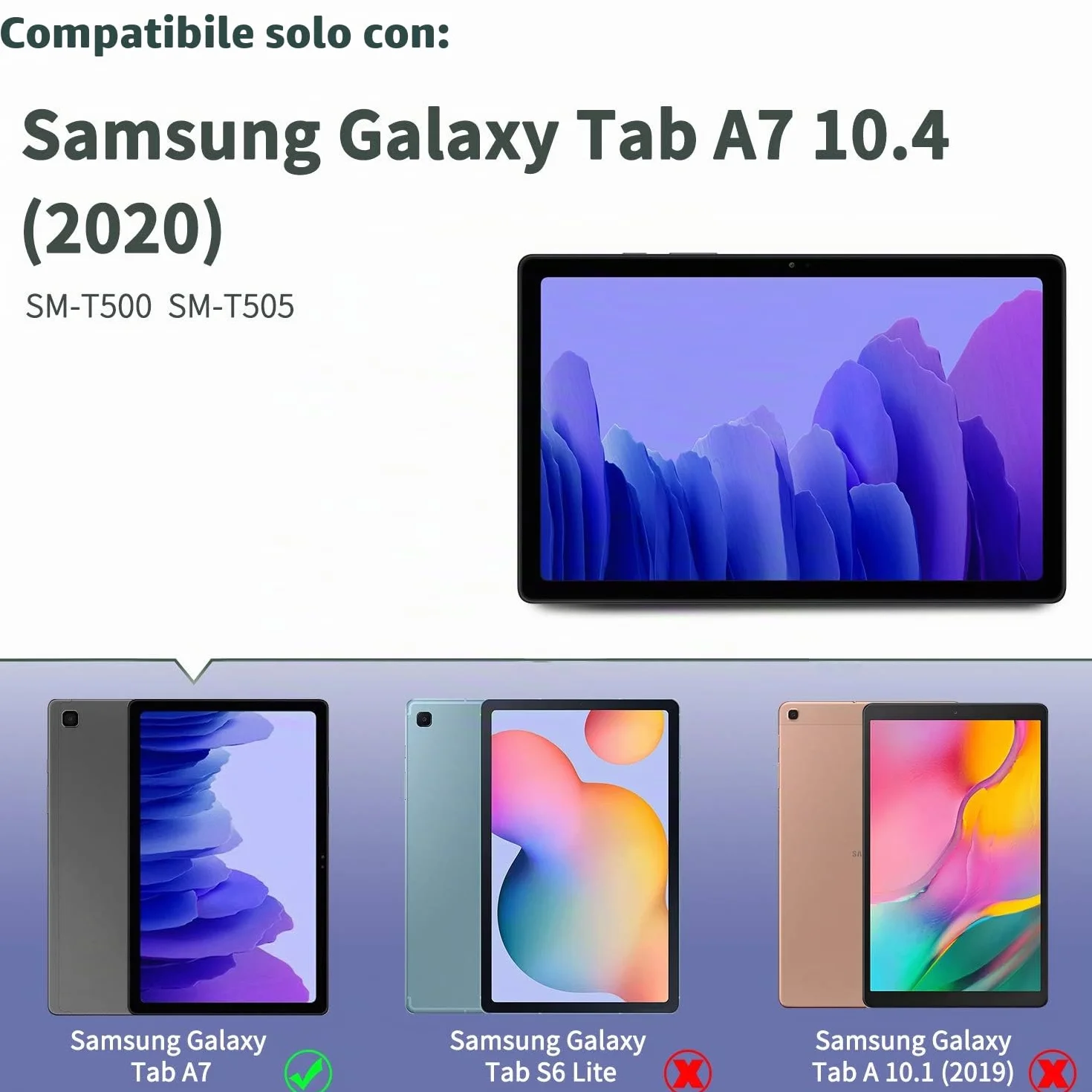 EasyAcc Custodia Cover Samsung Galaxy Tab A7 10.4 2020/2022 SM-T500 T505 T507, Ultra Sottile Smart Cover in Pelle con Sonno Sveglia