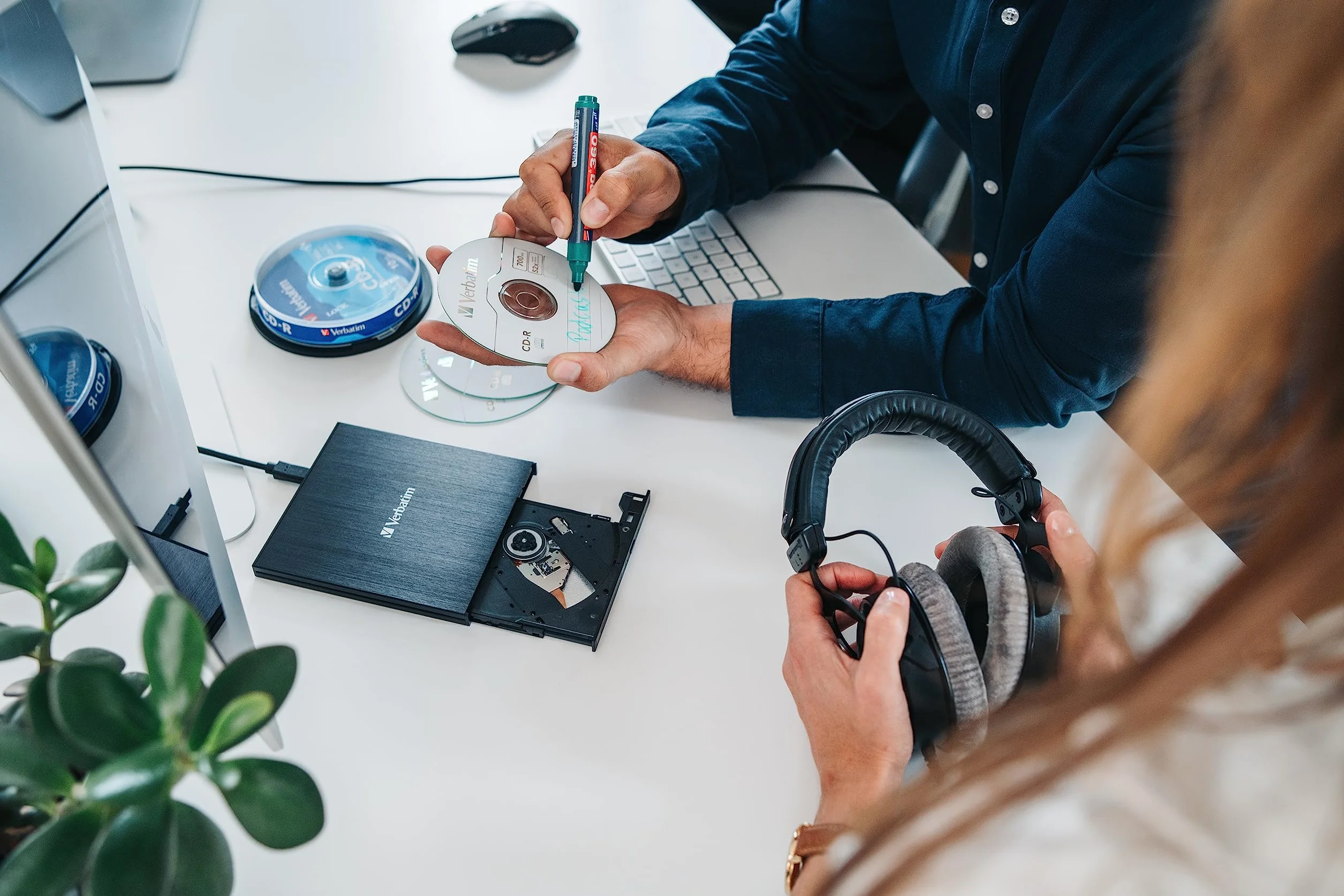 VERBATIM Masterizzatore esterno Blu-ray Slimline I USB 3.1 Gen 1 con connessione USB-C I Lettore Blu-ray I Unità Blu-ray esterna compatta per grandi backup I Lettore Blu-ray esterno I nero