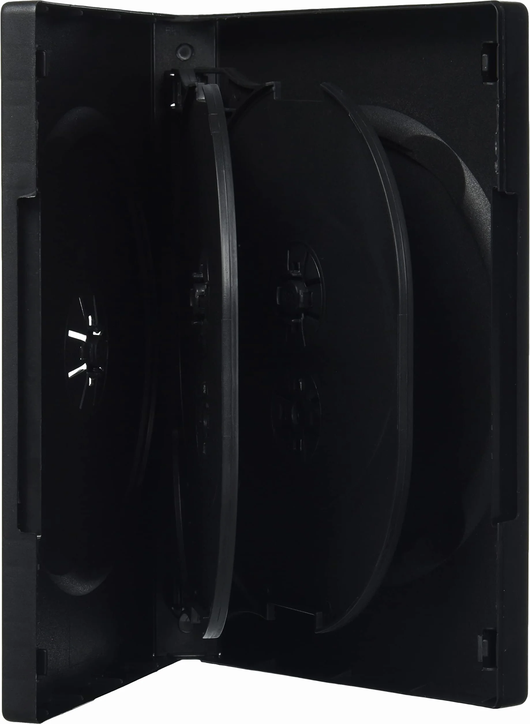 MediaRange BOX35-6 - Custodie per CD, DVD e Blu Ray da 6 posti con tasca trasparente per copertina, 22mm, Nero, confezione da 5
