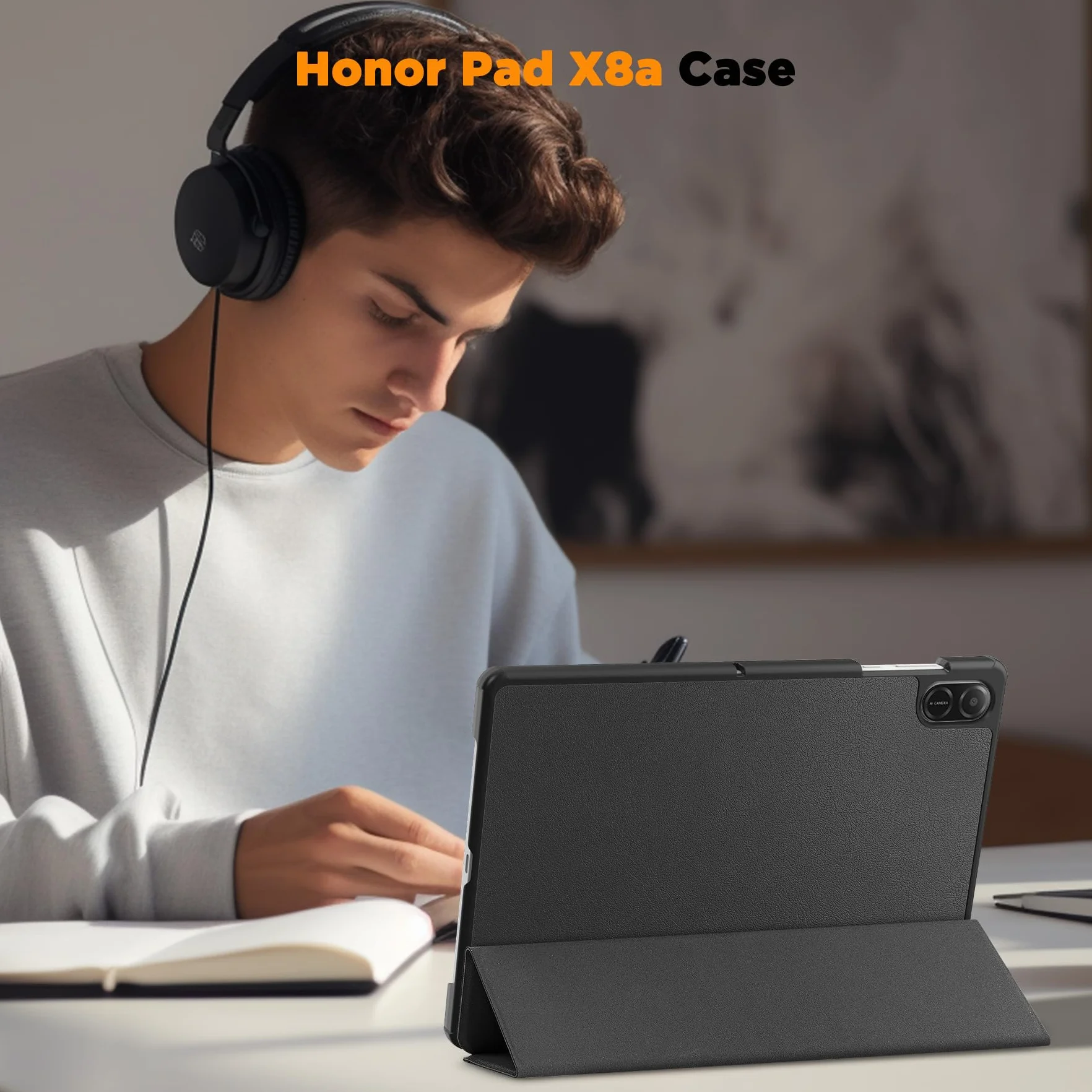 Custodia EasyAcc per HONOR Pad X8a/X8b 11 Pollici, Smart Cover in Pelle Nero