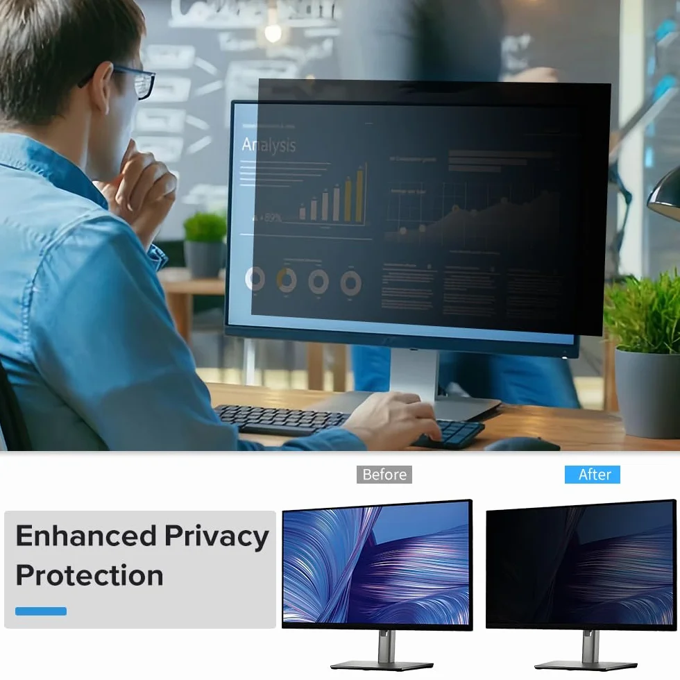 MOBDIK Schermo Privacy Rimovibile per Computer da 22 Pollici per Monitor con Rapporto 16:9, Filtro Antiriflesso per Luce Blu, Anti-Spia, Protezione Degli Occhi