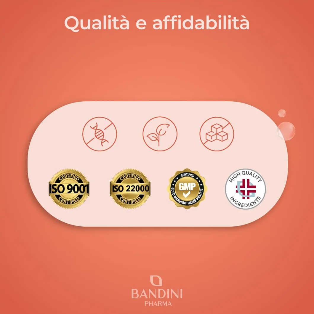 Bandini Coenzima Q10 200mg 120 Capsule Vegane Ubiquinone Puro Coq10 Fermentato Naturalmente Alto Dosaggio