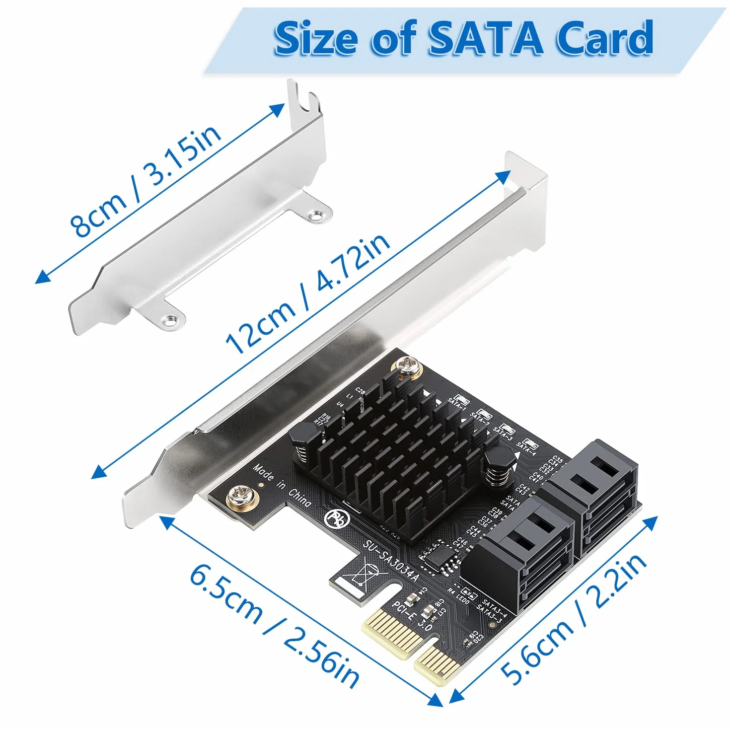 Scheda di Espansione SATA - 4 Porte PCIe a SATA 3.0 (6Gbps) - Controller Marvell 88SE9215 - Include 4 Cavi - Per HDD/SSD, NAS, Avvio come Disco di Sistema (Non-RAID)