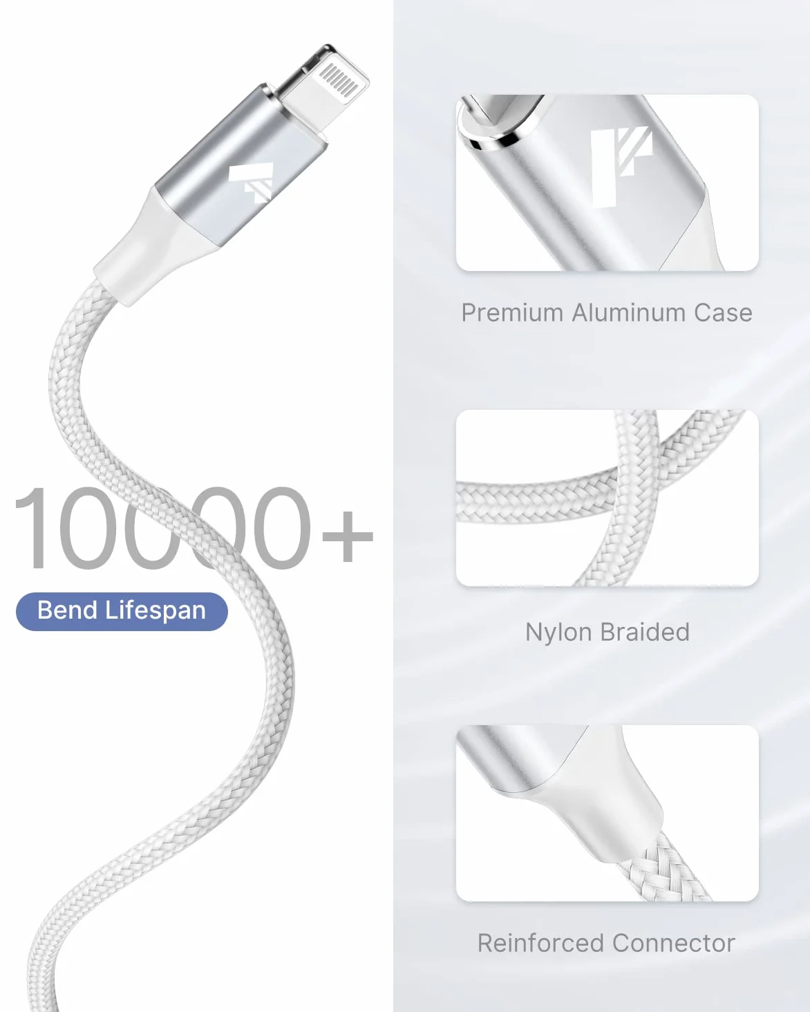 Cavo da USB C a Lightning da 0,9 m, cavo USB C per iPhone, certificato MFi, cavo di ricarica rapida, compatibile con iPhone 11 12 Pro Max X XS XR 8 7 6s Plus SE, iPad