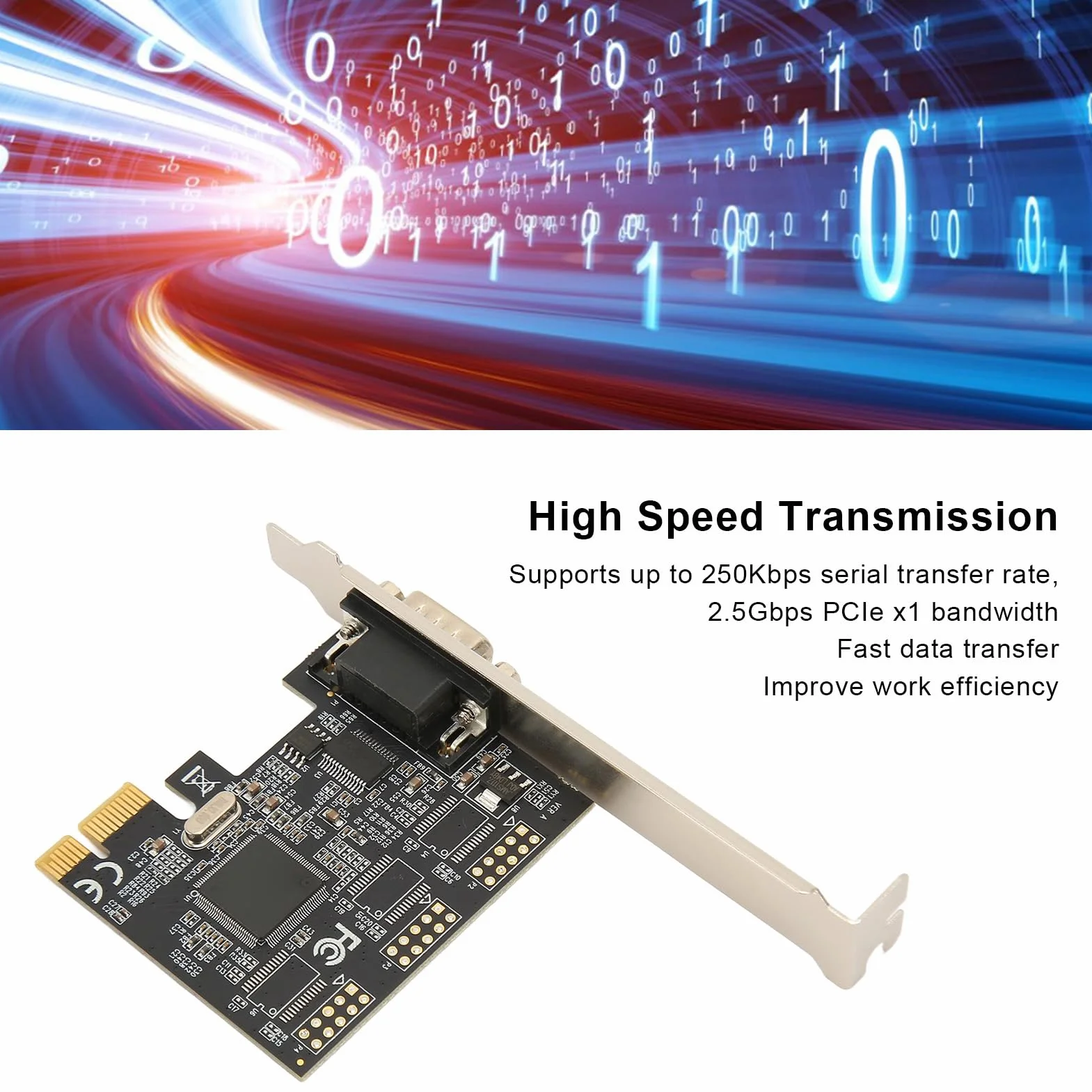 Scheda Adattatore Seriale PCI Express RS232 a 1 Porta, Scheda Controller Host Seriale PCIe RS232, Scheda Adattatore Seriale PCIe X1 a RS232 per DOS Linux