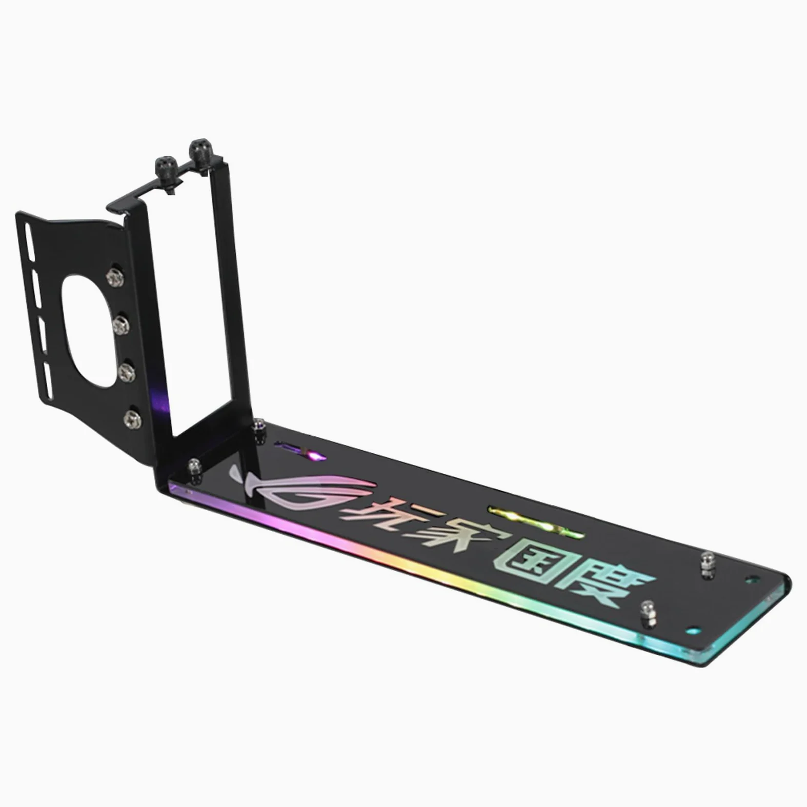 Supporto verticale per scheda grafica con LED 5V 3pin RGB | Computer PCIe 3.0 per ATXcase, installazione verticale, slot, cavalletto/base, sincronizzazione ARGB