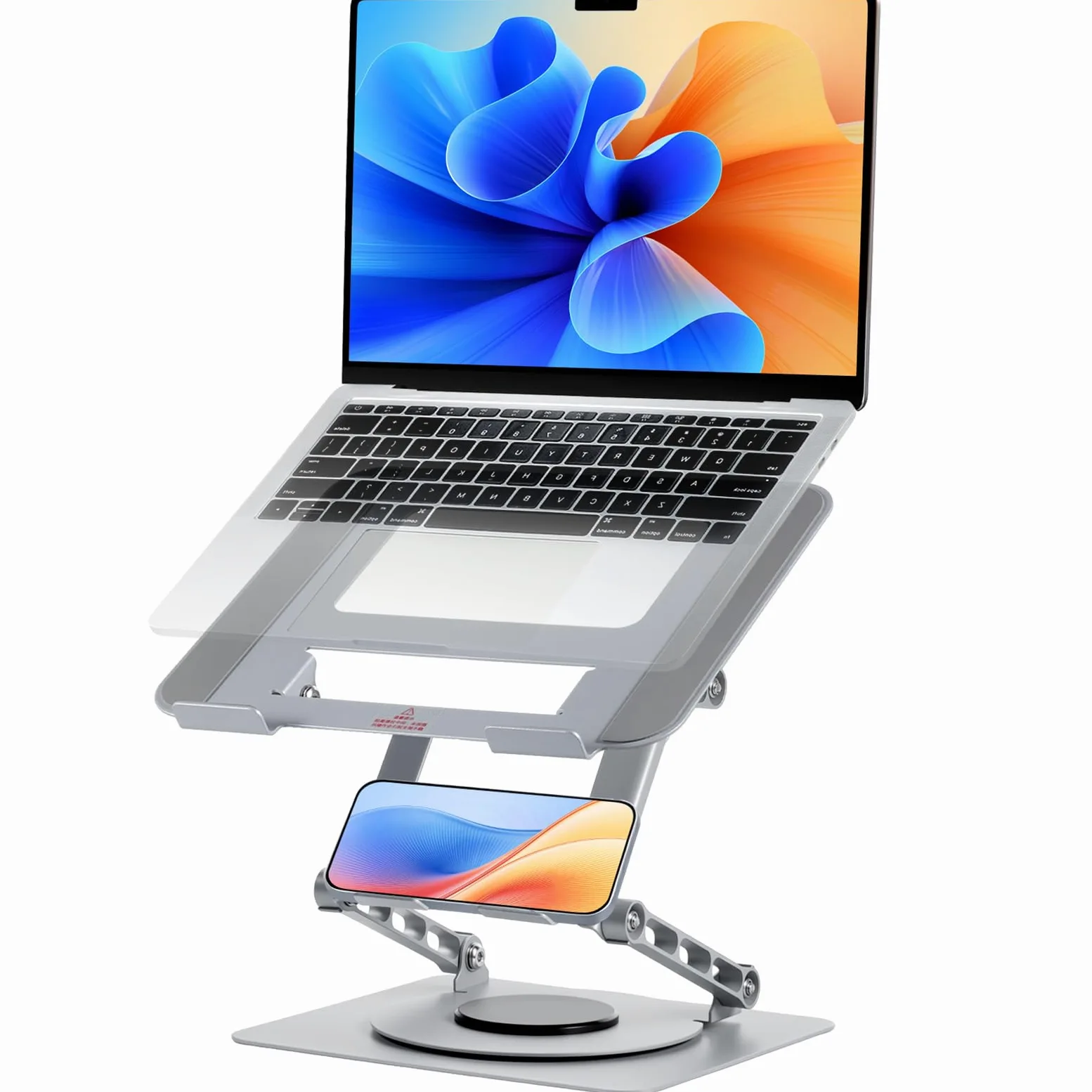 Supporto da scrivania per computer portatile, ergonomico, regolabile in altezza a 360°, supporto per computer in alluminio ventilato compatibile con MacBook Air, Dell XPS, laptop da 10 a 17,3