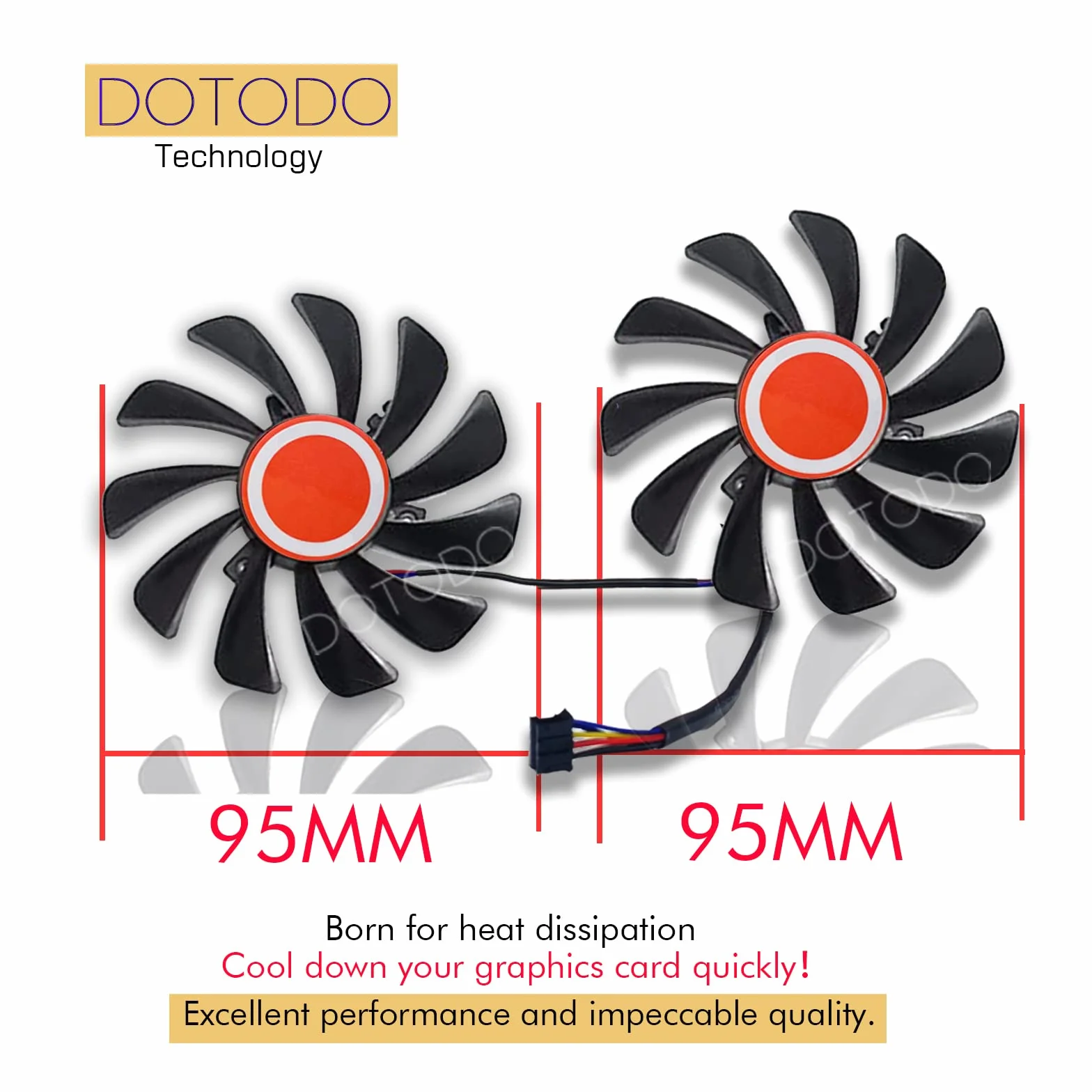 2 pz/set 95 MM 4pin FDC10U12S9-C CF1010U12S CF9010H12S Scheda Grafica Ventole GPU Cooler per XFX RX 570 RX 580 RX 590 Scheda Grafica Raffreddamento
