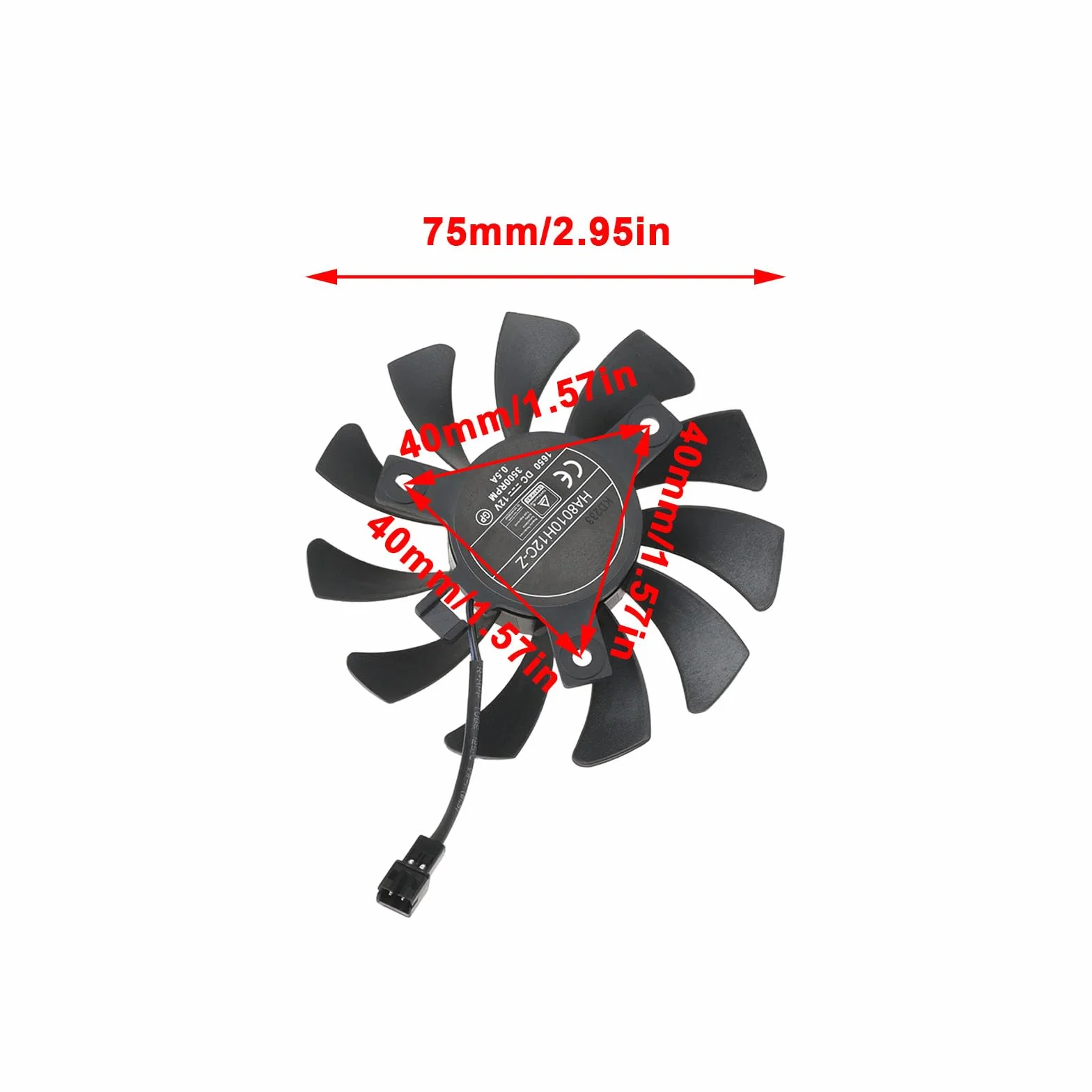 1 Paio Di Ventole Di Ricambio A 2 Pin Per Scheda Grafica PC Ventola Di Raffreddamento GPU Compatibile Con Scheda Grafica MSI GTX 1050/1050 Ti