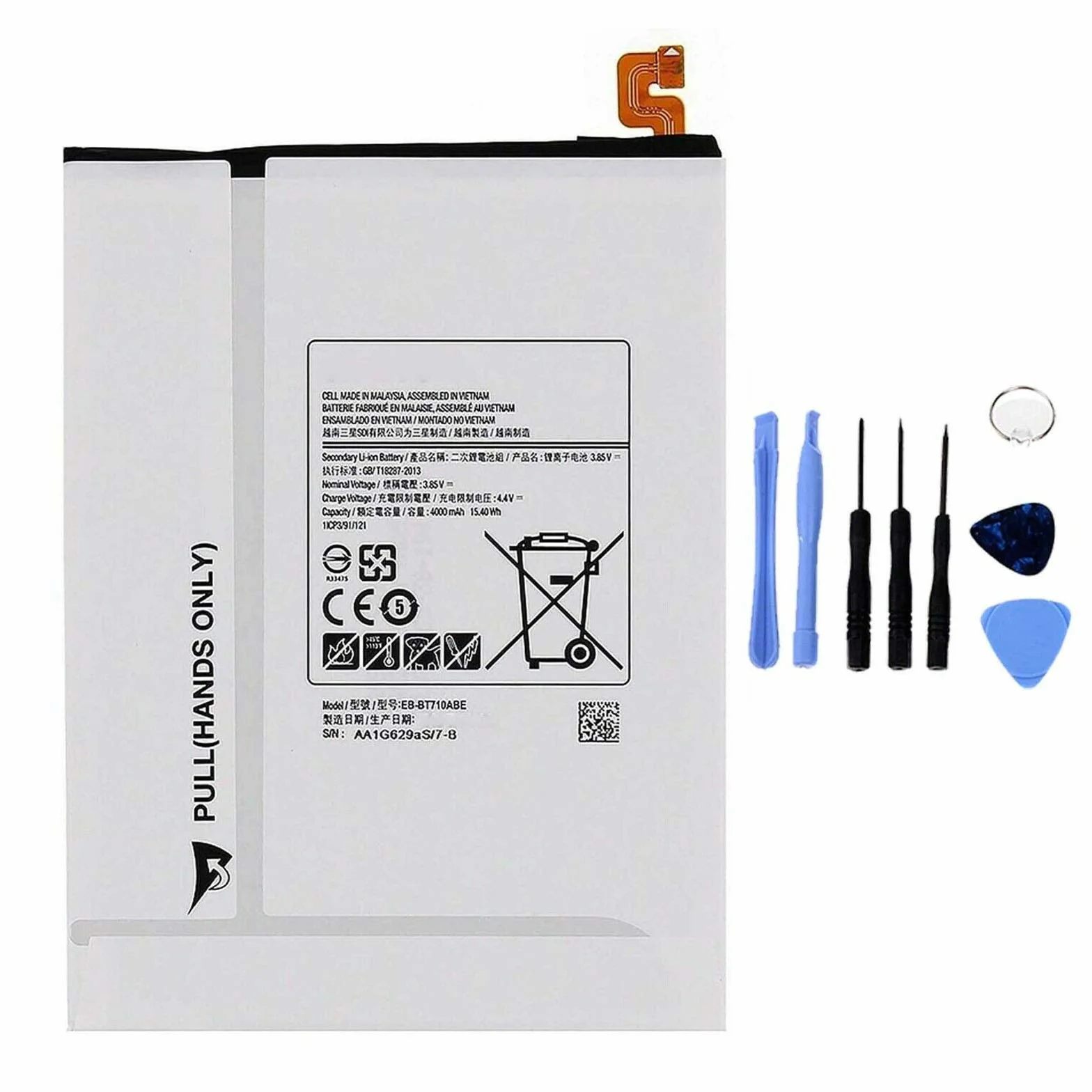 BATTERIA COMPATIBILE CON SAMSUNG GALAXY TAB S2 8.0 T710 EB-BT710ABE ALTA CAPACITÀ 4000MAH CON KIT SMONTAGGIO INCLUSO