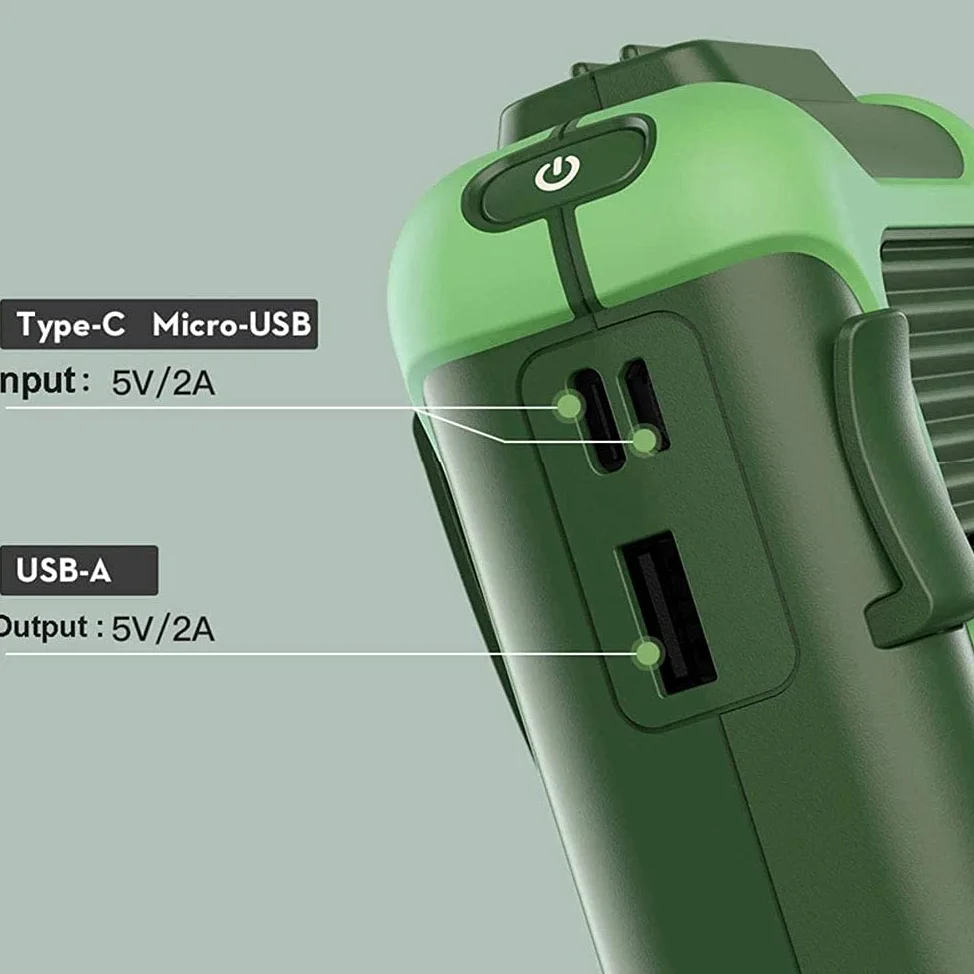 Ventilatore a Vita, Mini Ventilatore da Cintura Personale Clip in Vita Ventola di Raffreddamento Portatile e Ventilatore per Collana USB, 4000 mAh USB Ricaricabile, Ventilatore da