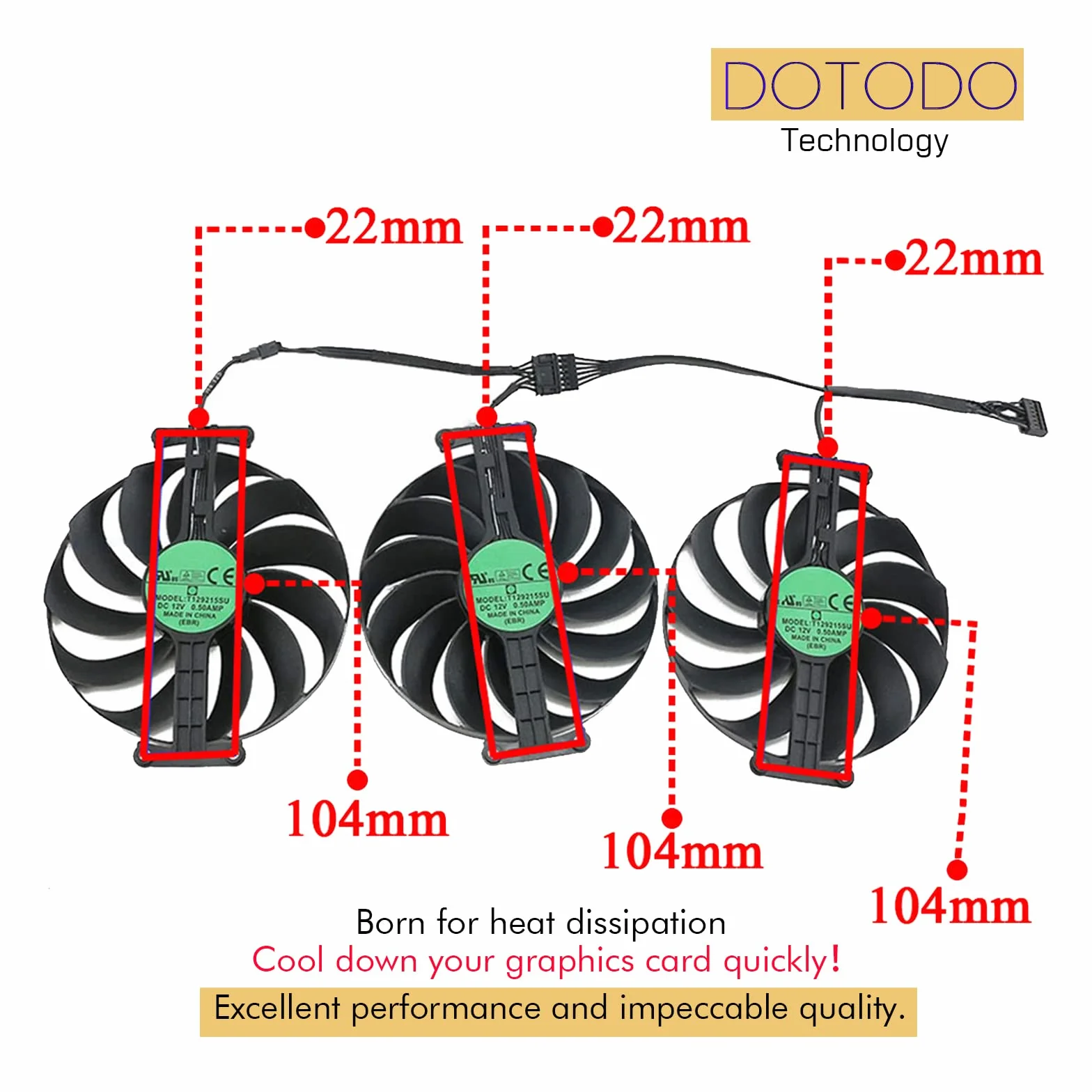 Ventole di raffreddamento per scheda grafica ASUS ROG STRIX OC GeForce RTX 3060 Ti 3070 3080 3090 Ventilatore (Fan-ABC)