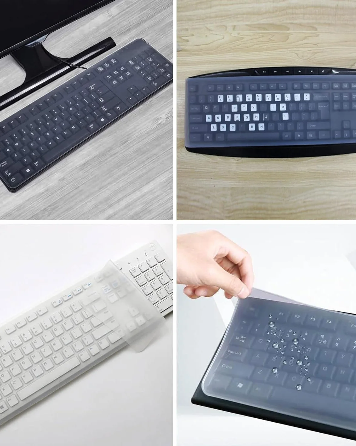 Copri Tastiera - 3 PCS Protezione Universale in Silicone per Tastiera di Computer Desktop