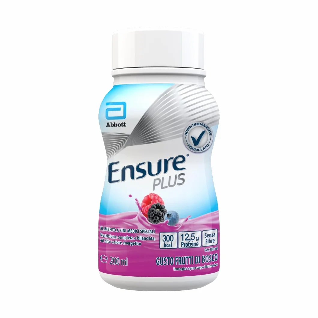 Ensure Plus Supplemento Nutrizionale Ipercalorico con Proteine 4x200ml Gusto Frutti di Bosco
