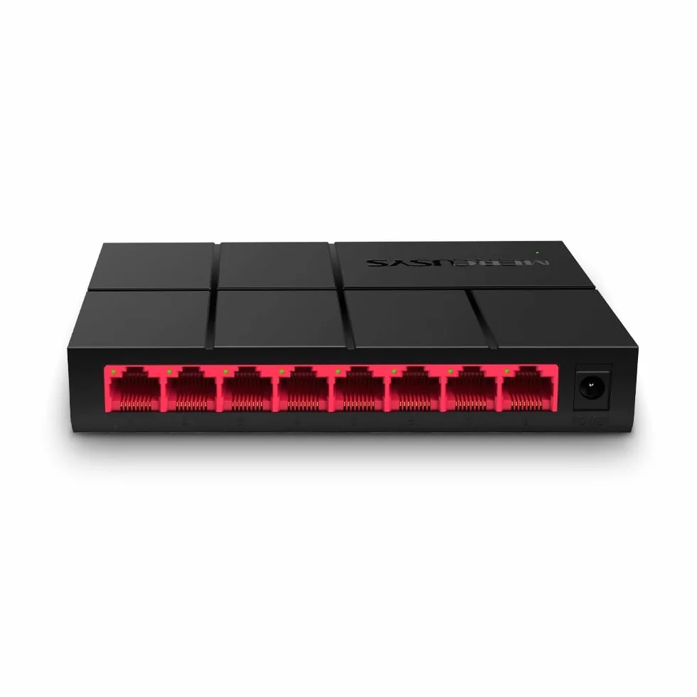 MERCUSYS MS108G Switch Ethernet 8 Porte Gigabit, Sdoppiatore Ethernet, Switch Gigabit per la Casa e l'Ufficio, Plug e Play, Montaggio Desktop, Contenitore di Plastica