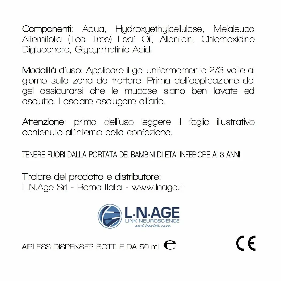 LeiLuiGel Gel anti candida disinfettante antibatterico 50 ml - Gel per candidosi, prurito intimo, secchezza vaginale, ragadi anali