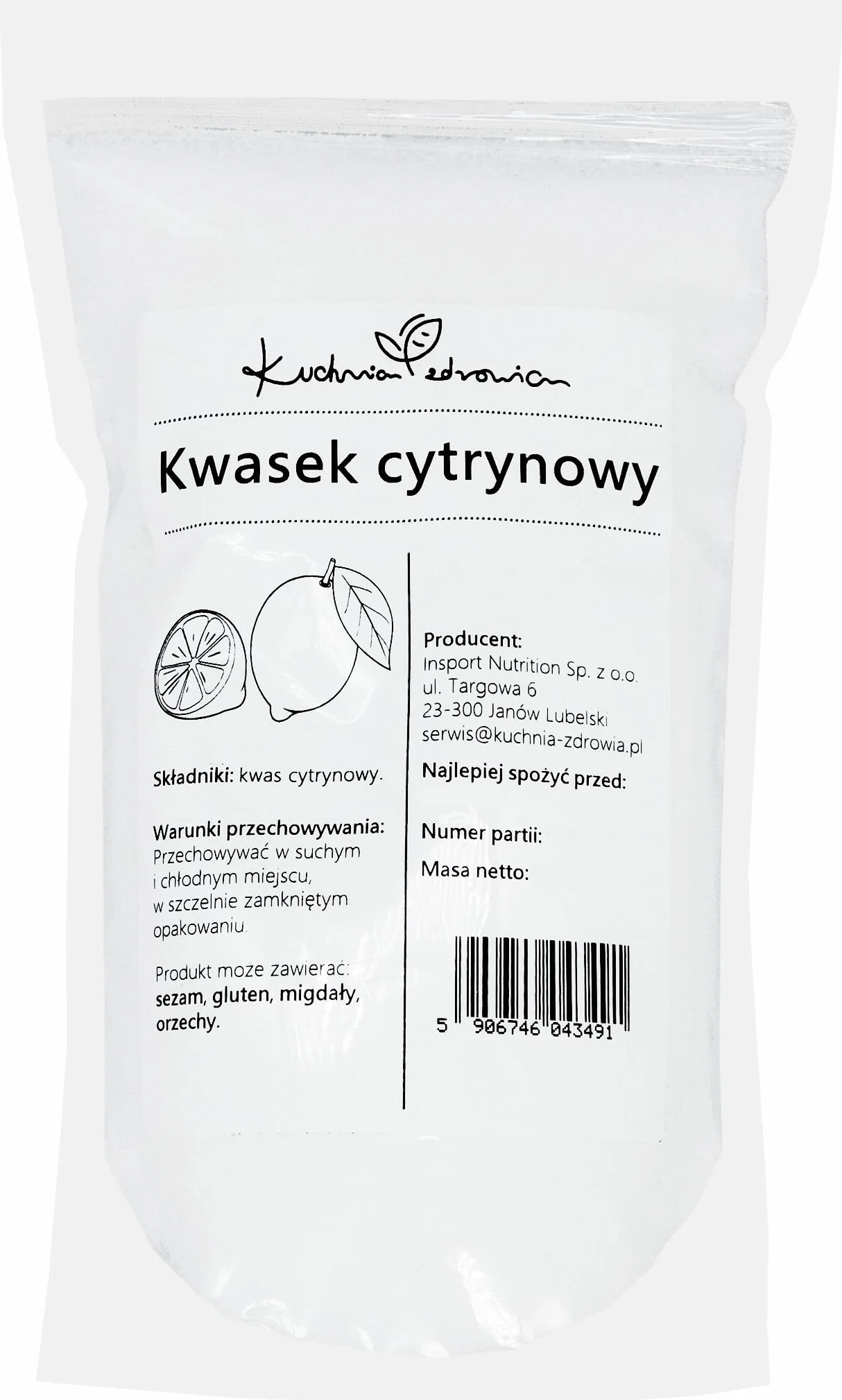 Acido Citrico Alimentare Naturale Puro 1 kg KUCHNIA ZDROWIA