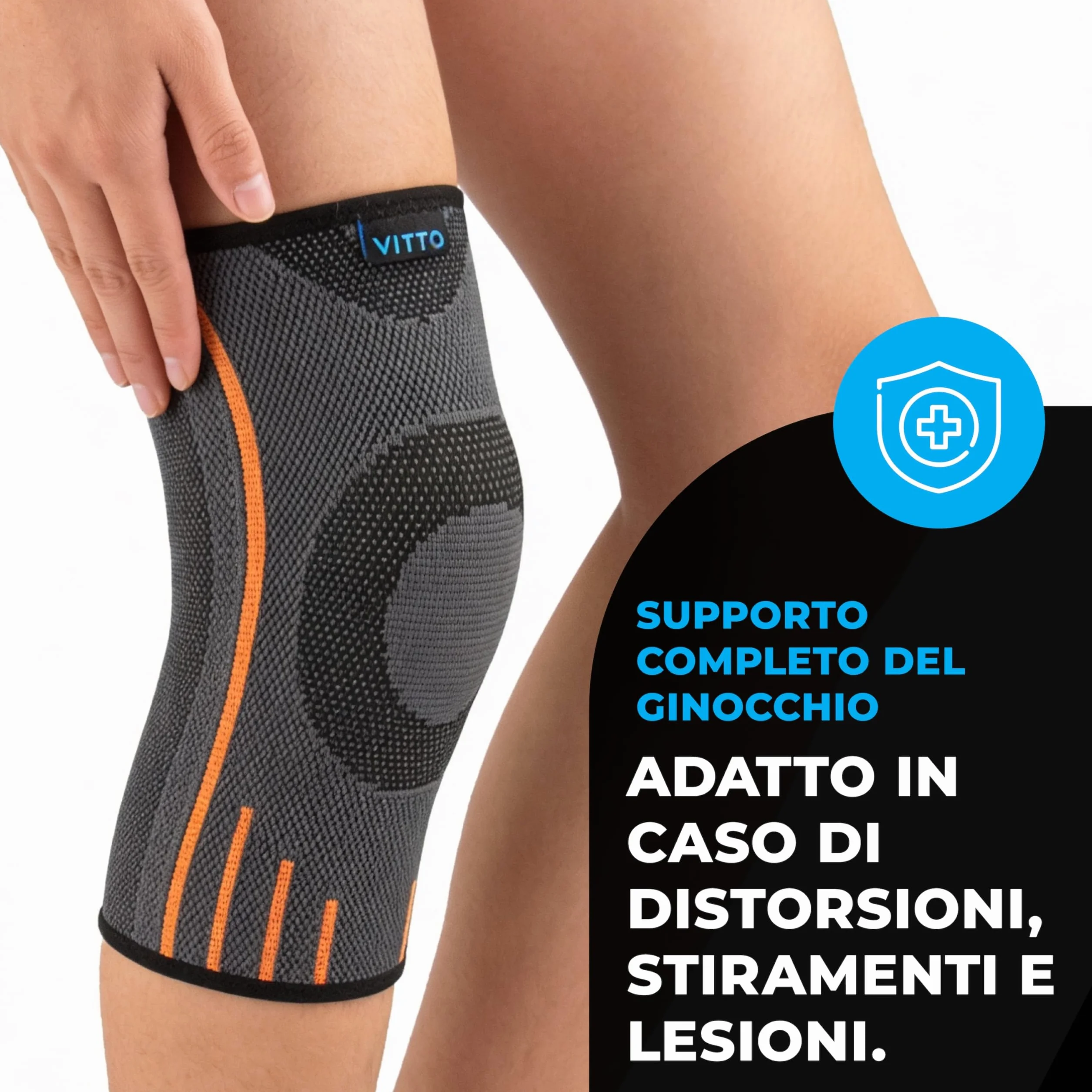 VITTO Osgood Schlatter Ginocchiera per bambini ragazzi e ragazze dai 4 ai 14 anni (L)