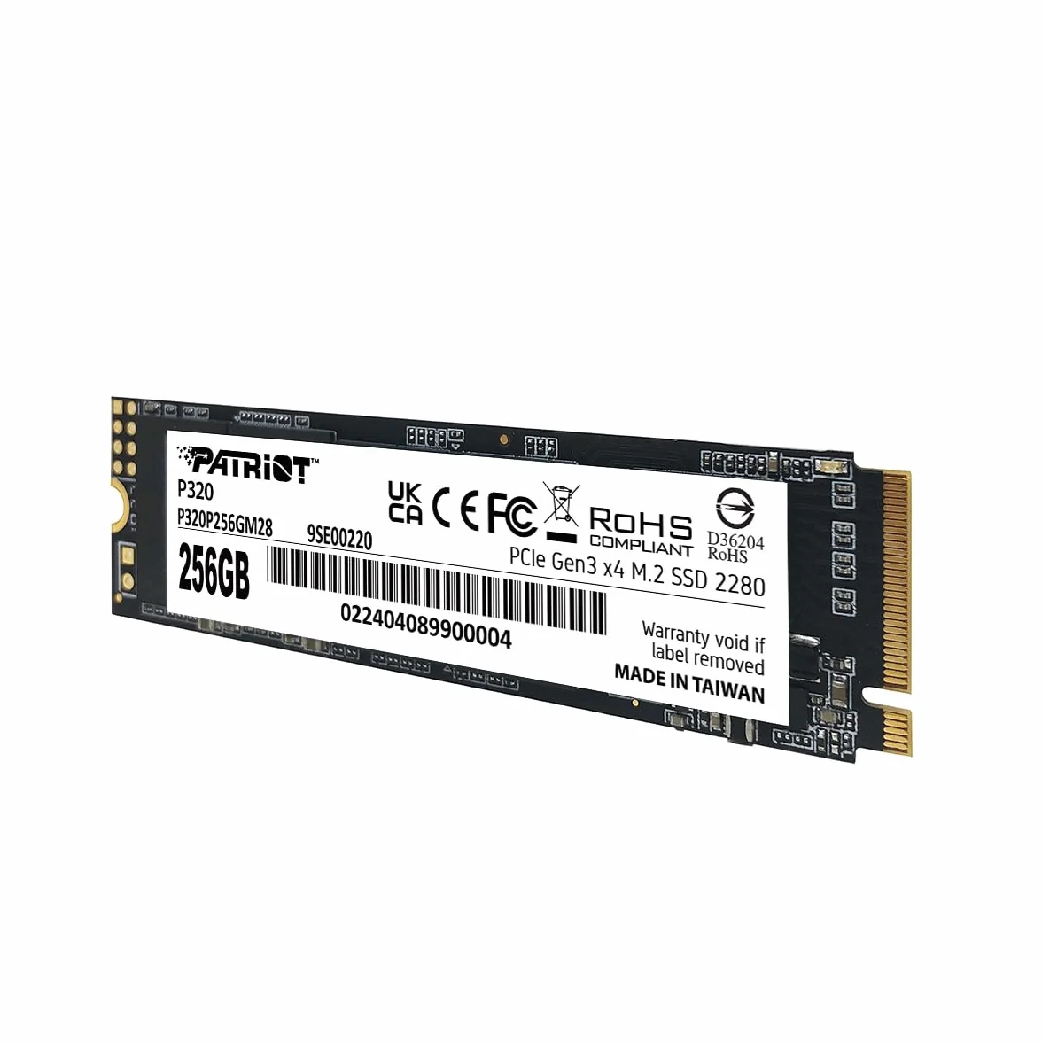 Patriot P320 256GB SSD interno - NVMe PCIe Gen 3x4 - M.2 2280 - Unità a stato solido - P320P256GM28