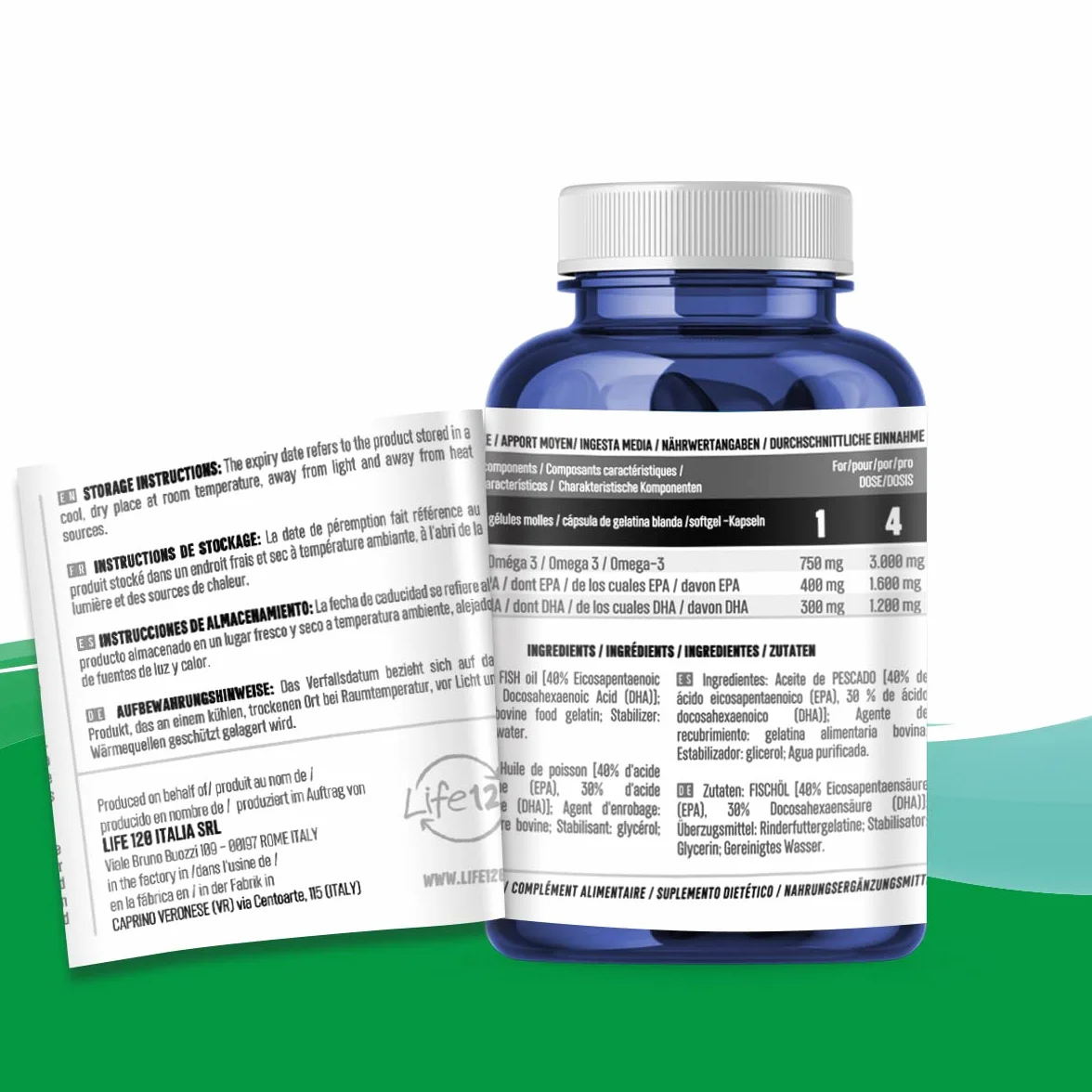 Omega 3 Life 120 perle integratore alimentare olio di pesce EPA DHA
