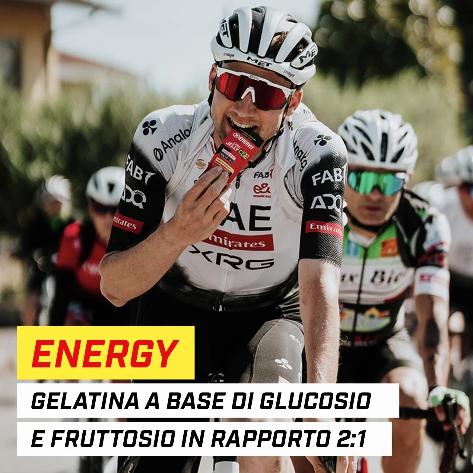 Enervit Carbo Jelly C2:1PRO Gel energetyczny 30g węglowodanów Tropicale Bezglutenowy Wegański 7 sztuk