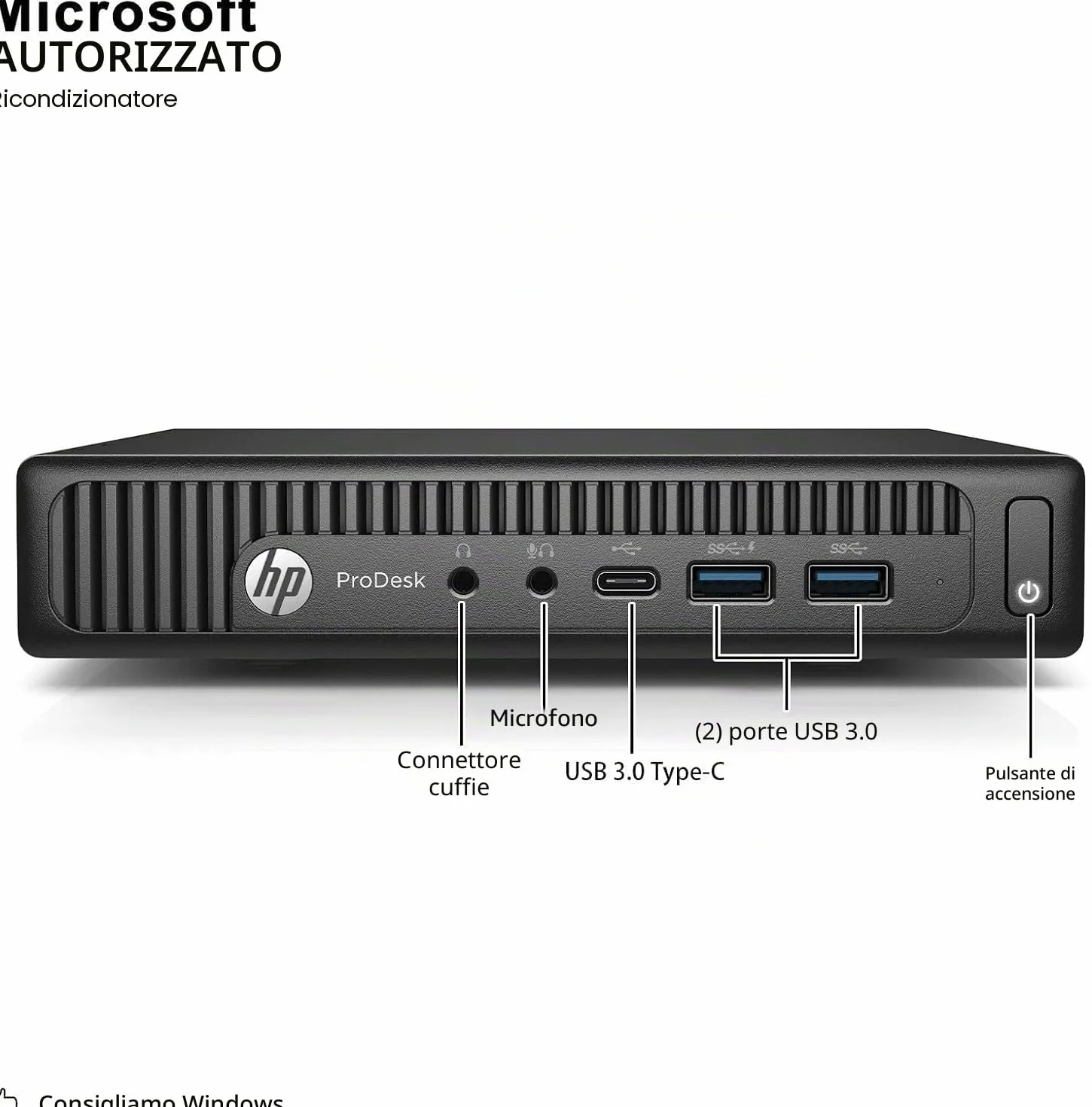 HP Prodesk 600 G2 - Mini PC desktop Intel Core i5-6500, 8 GB RAM, SSD da 256 GB, tastiera americana, WiFi, Bluetooth, Windows 11 Pro (ricondizionato)