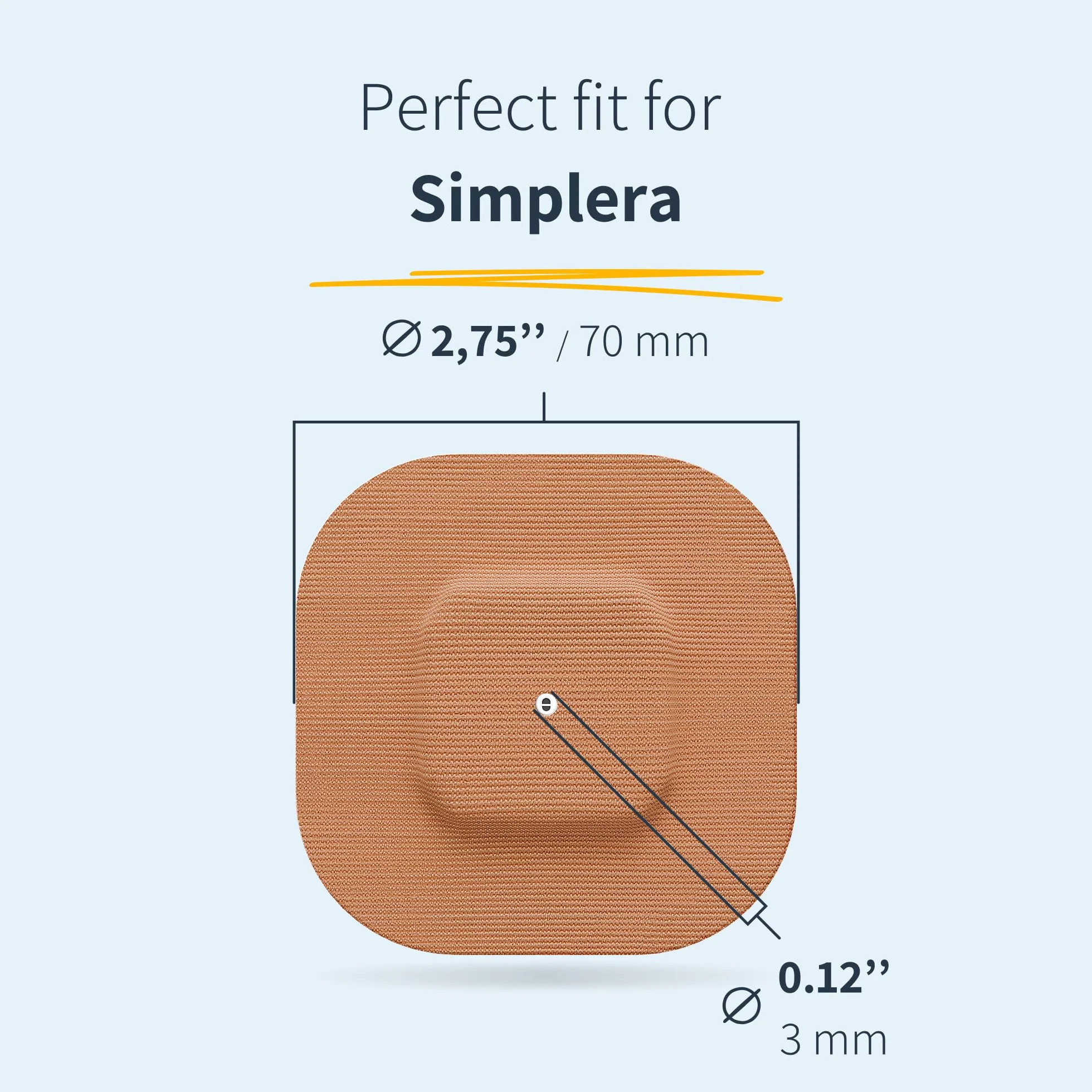 MySweetStitch Cerotto Simplera quadrato overpatch 70 mm impermeabile traspirante Beige 10 pezzi