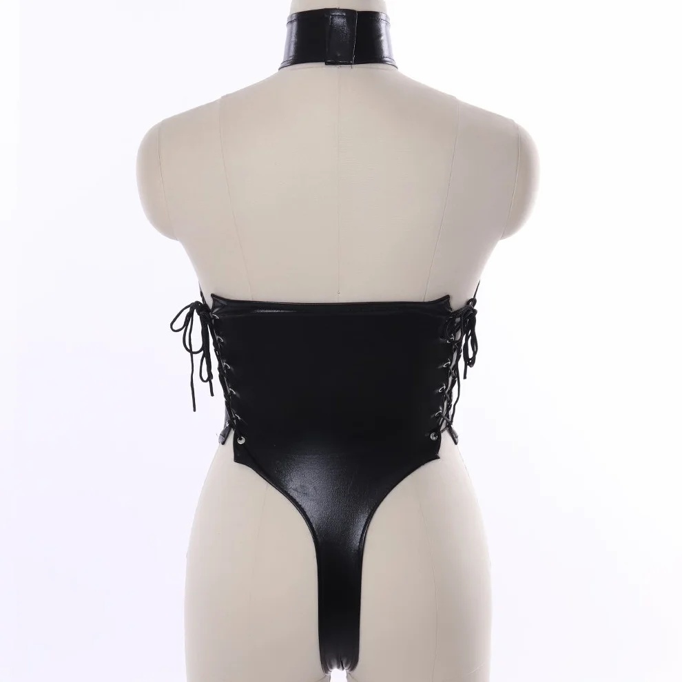 PETMHS Leather Harness Corset Belt with Garter Straps Punk Body Suit