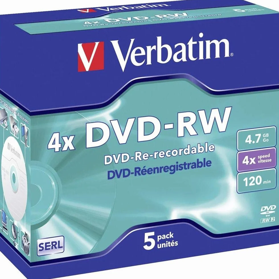 Verbatim® - DVD-RW Jewelcase, 4,7 GB, 120 min, 4 x (5 pezzi)