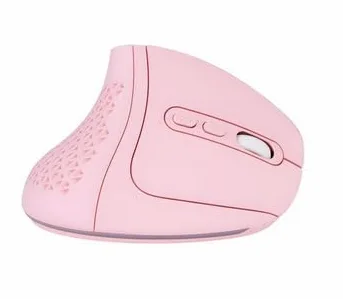 Mouse Ergonomico Verticale, 5600 D-PI, 7 Pulsanti, LED, Prevenzione Sindrome del Mouse ed Epicondilite, Wired Silenziosa per Destra, PC, Computer, Portatile, Mac, Rosa