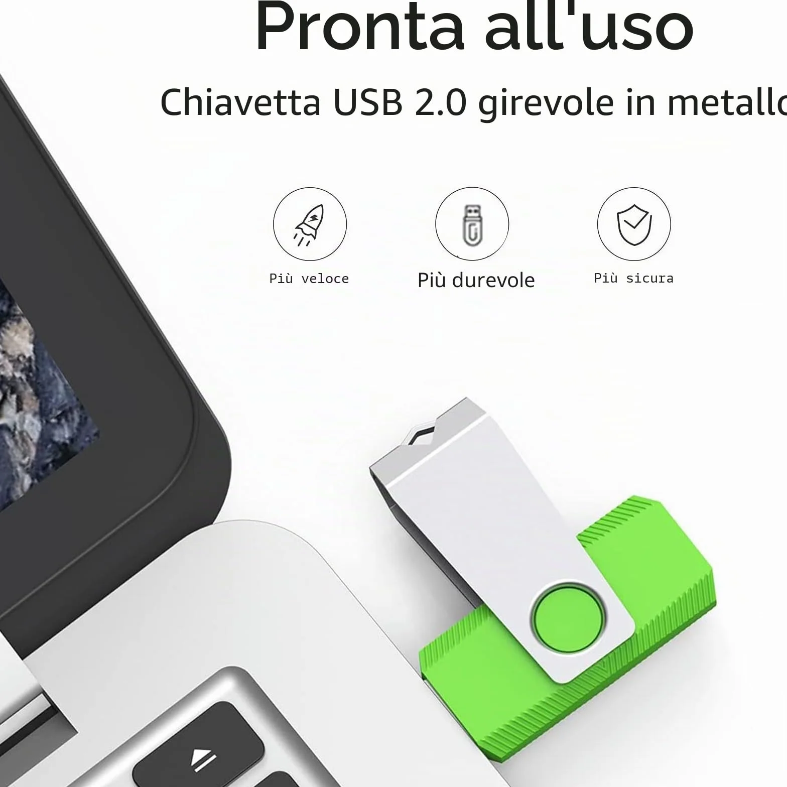 Chiavetta USB 2.0 8GB 10 Pezzi Pen Drive Flash Memoria Archiviazione Backup Colori Misti