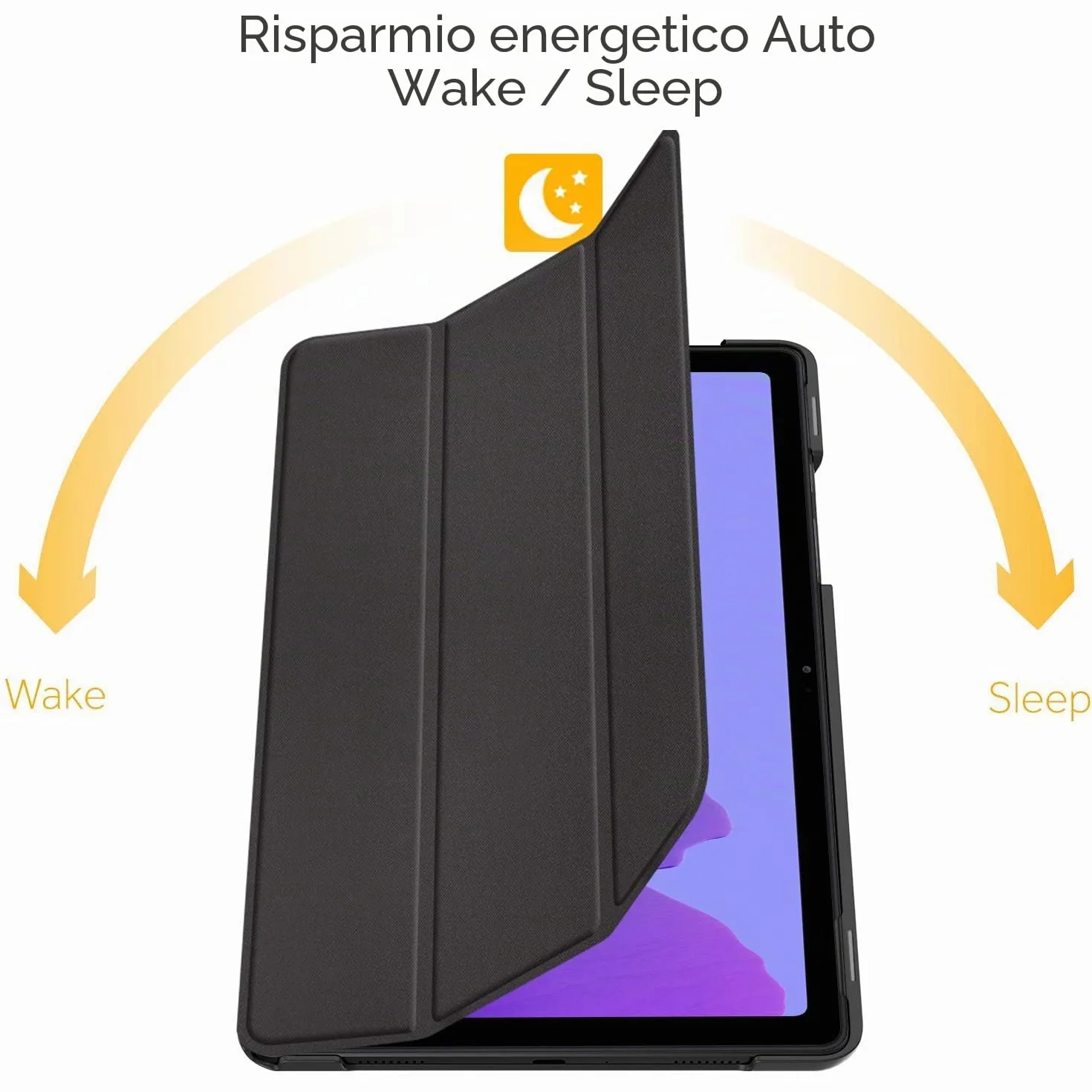 EasyAcc Custodia Cover Samsung Galaxy Tab A7 10.4 2020/2022 SM-T500 T505 T507, Ultra Sottile Smart Cover in Pelle con Sonno Sveglia